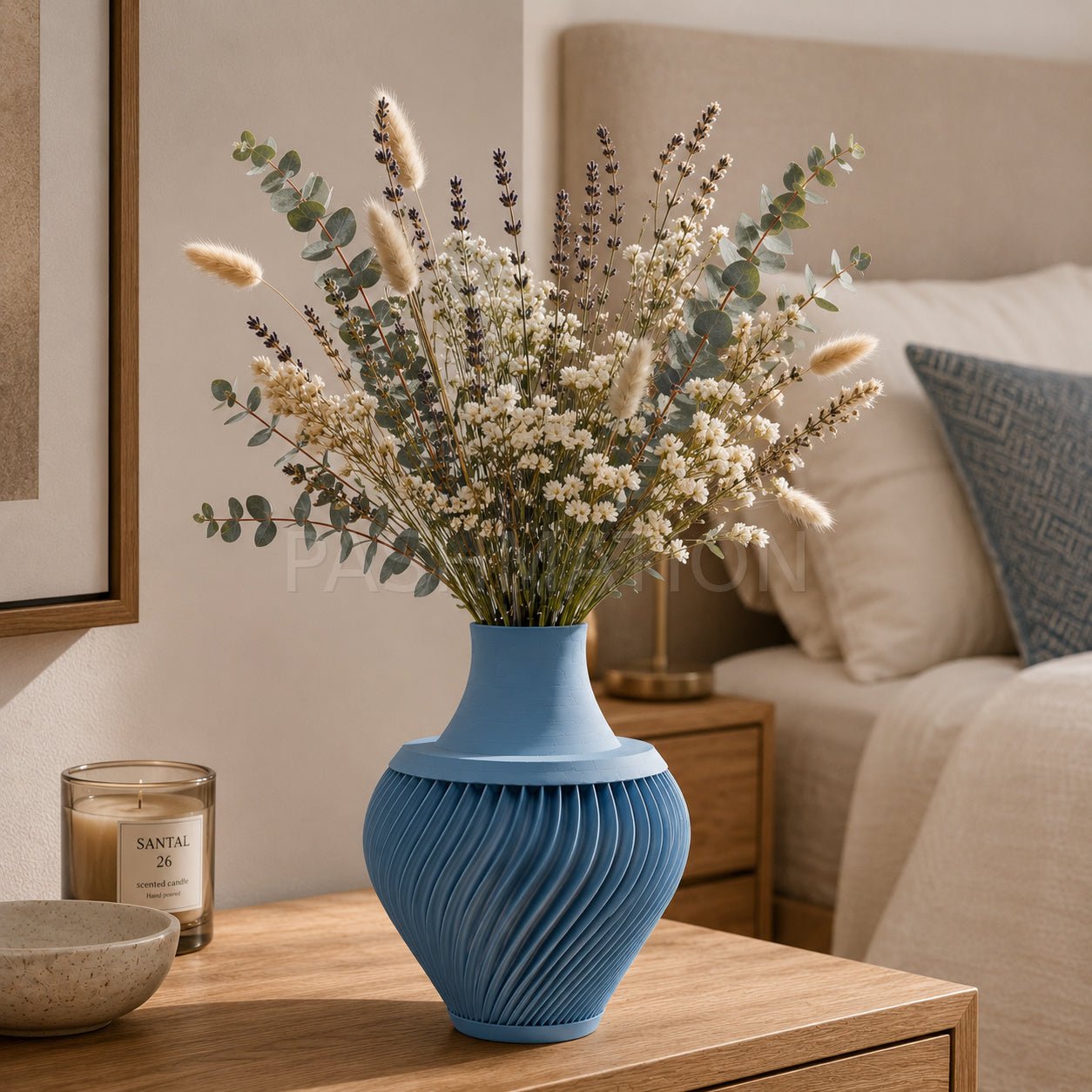 3D Printed Ribbed Vase Modern Eco - Friendly Home Decor Contemporary Flower Vessel Unique Tabletop Centerpiece Gift by Pashmation
