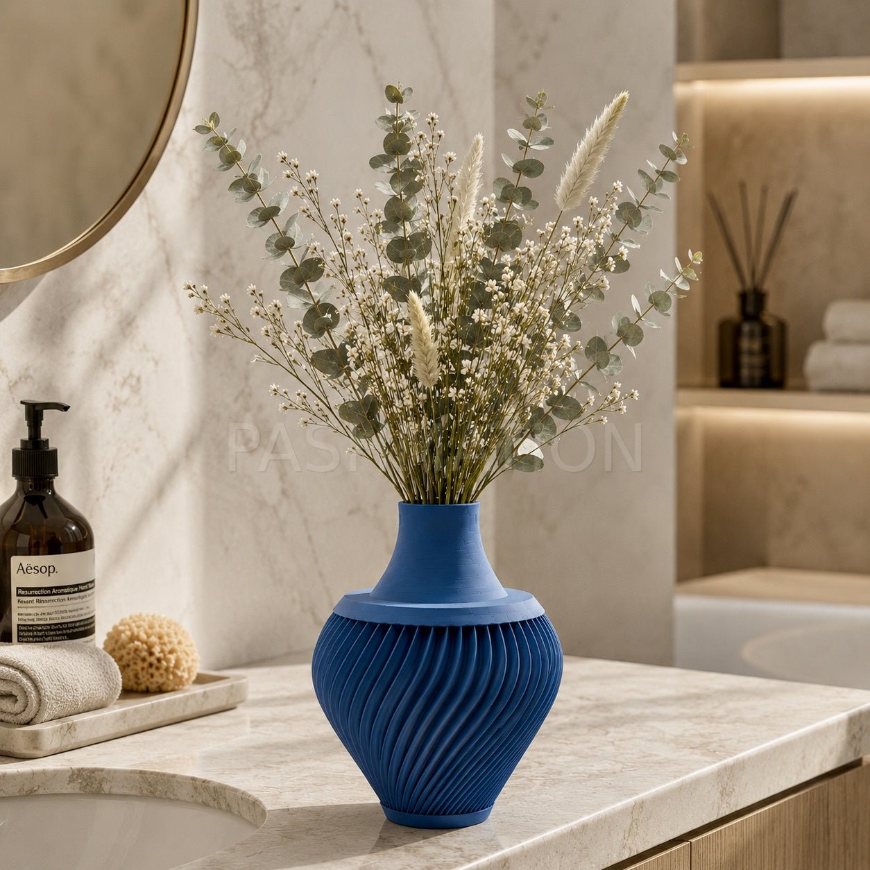 3D Printed Ribbed Vase Modern Eco - Friendly Home Decor Contemporary Flower Vessel Unique Tabletop Centerpiece Gift by Pashmation