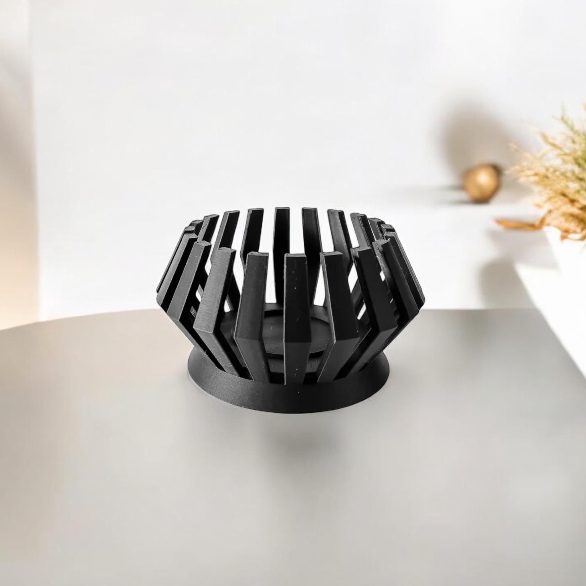 3D Printed Slatted Tealight Holder – Modern Shadow Play Decor - PashmationCandleholders