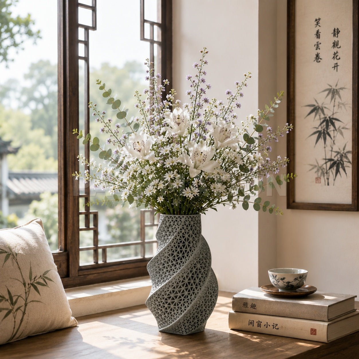 3D Printed Spiral Vase Modern Geometric Home Decor Eco - Friendly PLA Contemporary Centerpiece Gift by Pashmation