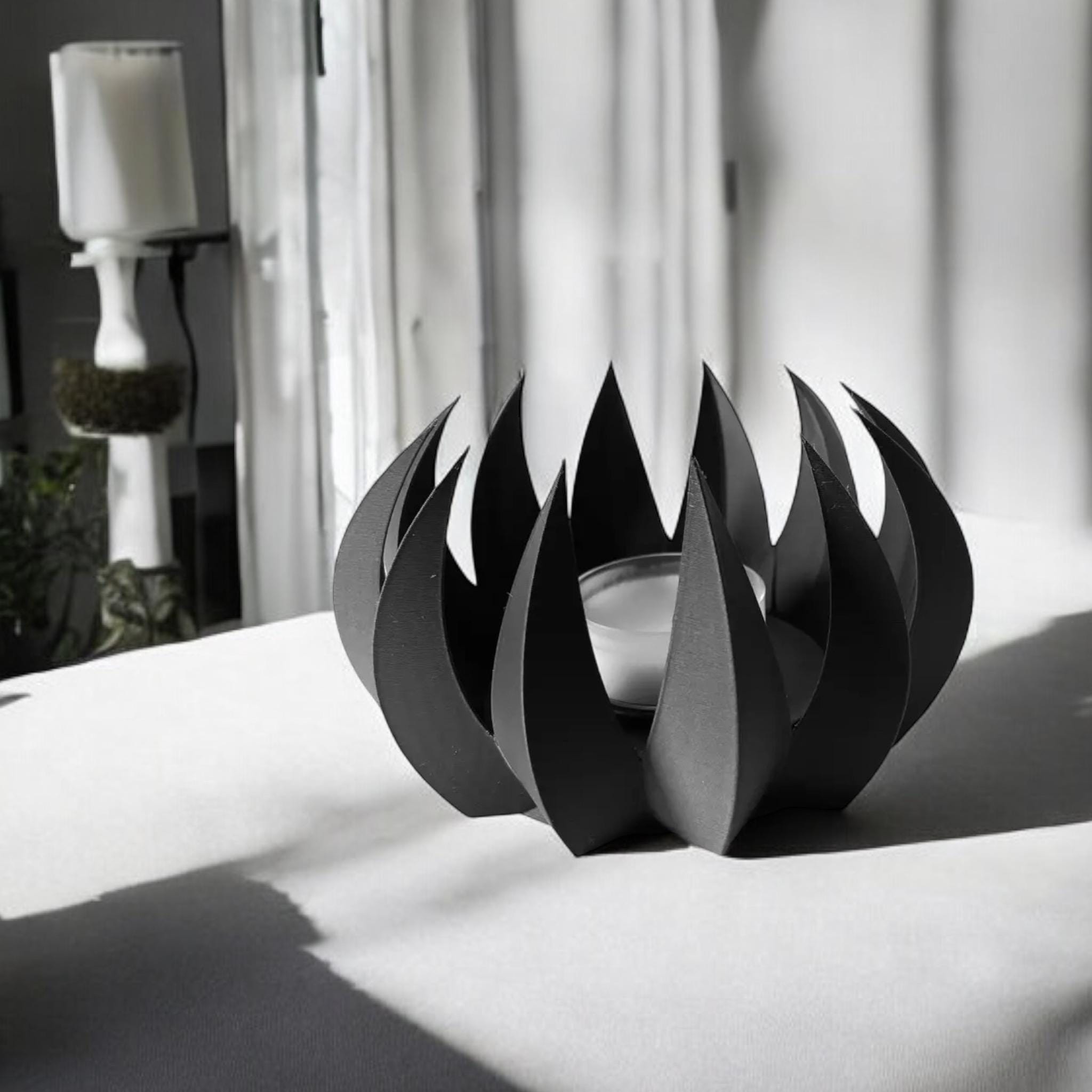 3D Printed Tealight Candle Holder: Sculptural Home Decor, Free Tealight - PashmationCandleholders