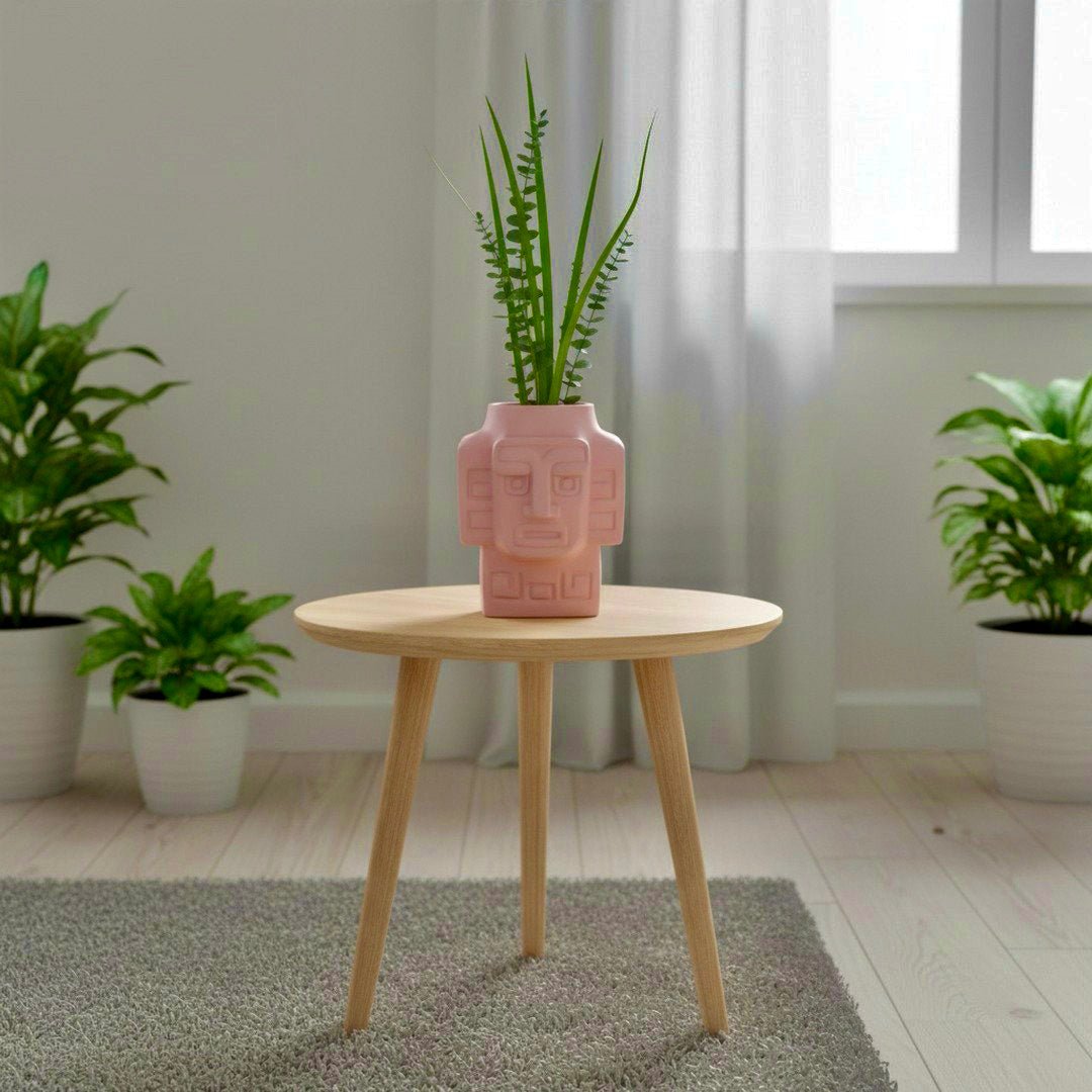 3D Printed Totem Face Vase Modern Tribal Decor Eco - Friendly PLA Contemporary Centerpiece - Pashmation