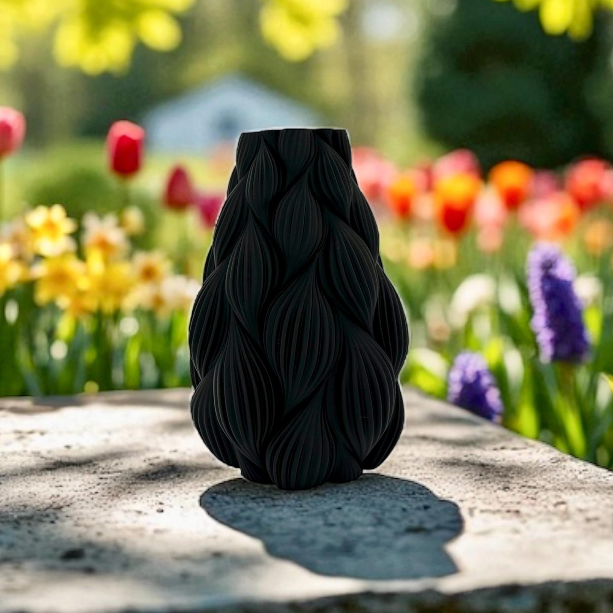 3D Printed Twist Leaf Vase Modern Sculptural Home Decor Contemporary Centerpiece - Pashmation