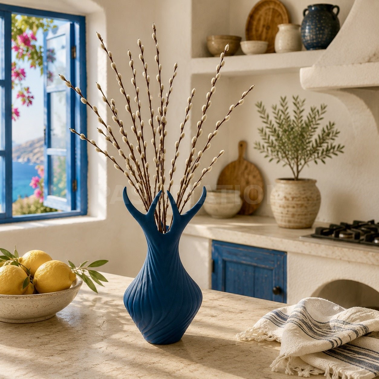Antler Grace Vase: 9.5" Modern Cabin Decor Centerpiece by Pashmation