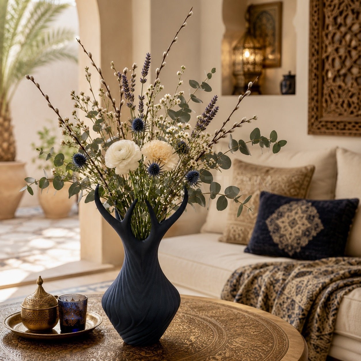 Antler Grace Vase: 9.5" Modern Cabin Decor Centerpiece by Pashmation