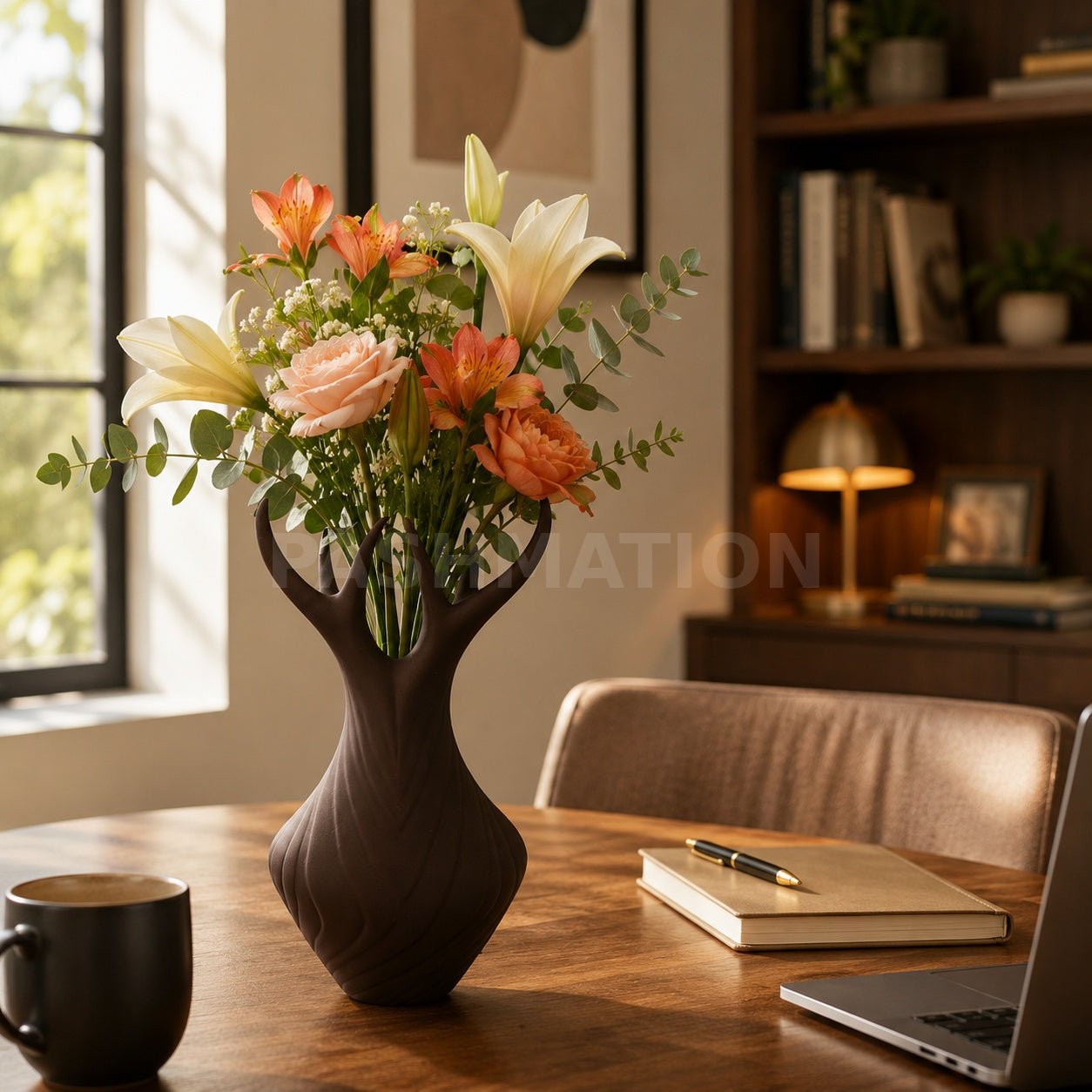Antler Grace Vase: 9.5" Modern Cabin Decor Centerpiece by Pashmation