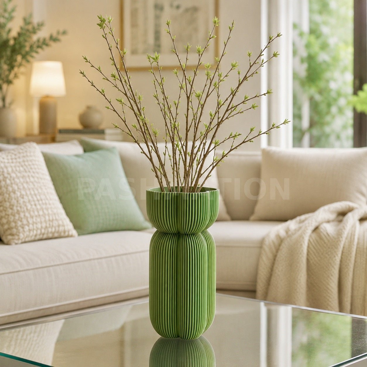Bold Ribbed Caribe Vase | Modern Polymer Geometric Home Decor Contemporary Minimalist Centerpiece by Pashmation