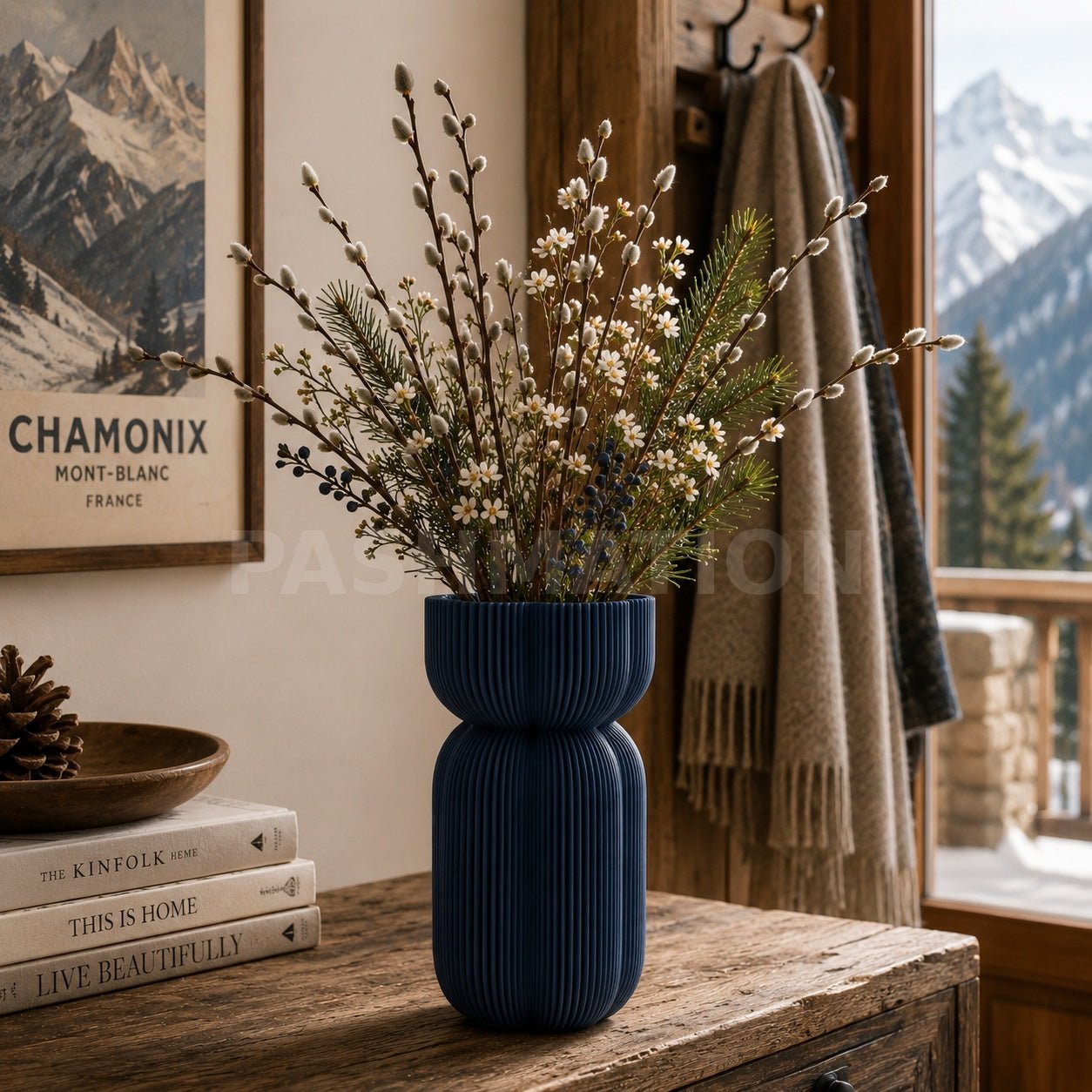 Bold Ribbed Caribe Vase | Modern Polymer Geometric Home Decor Contemporary Minimalist Centerpiece by Pashmation