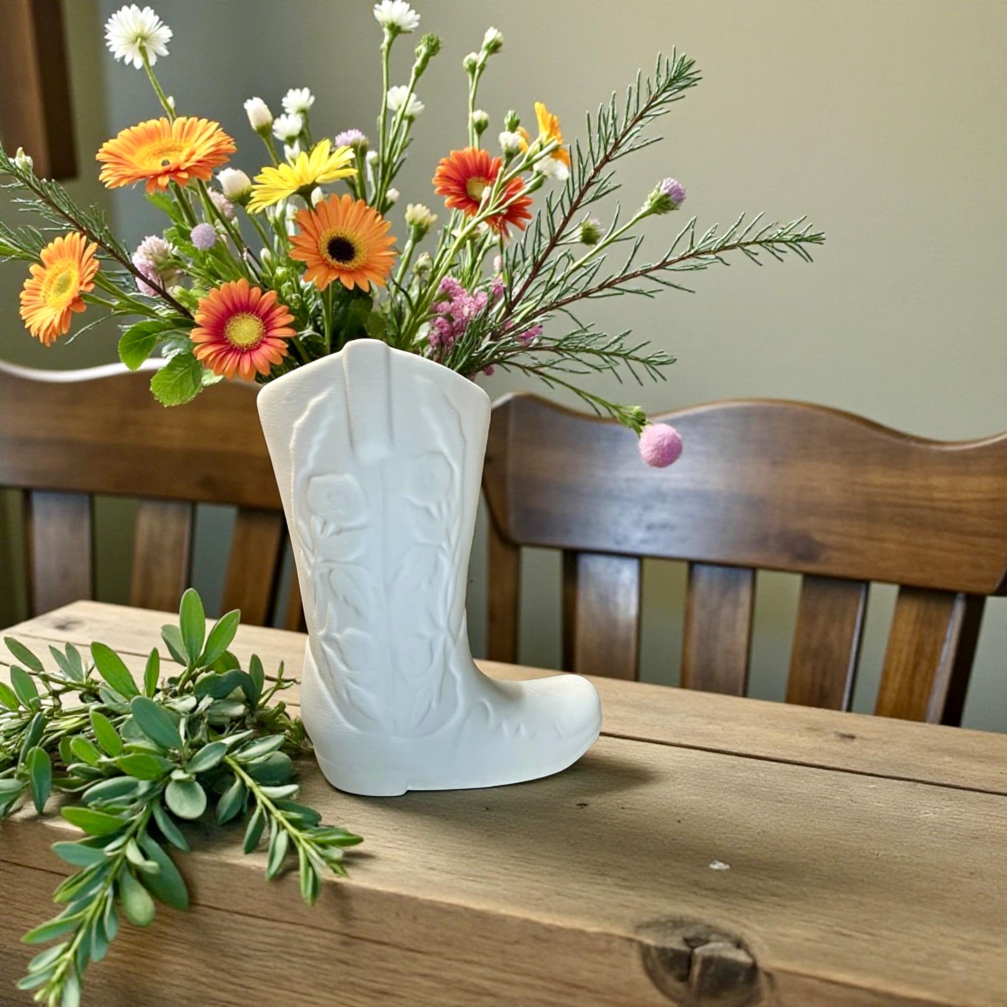 Cowboy Boot Vase – Rustic Western Decor - Pashmation