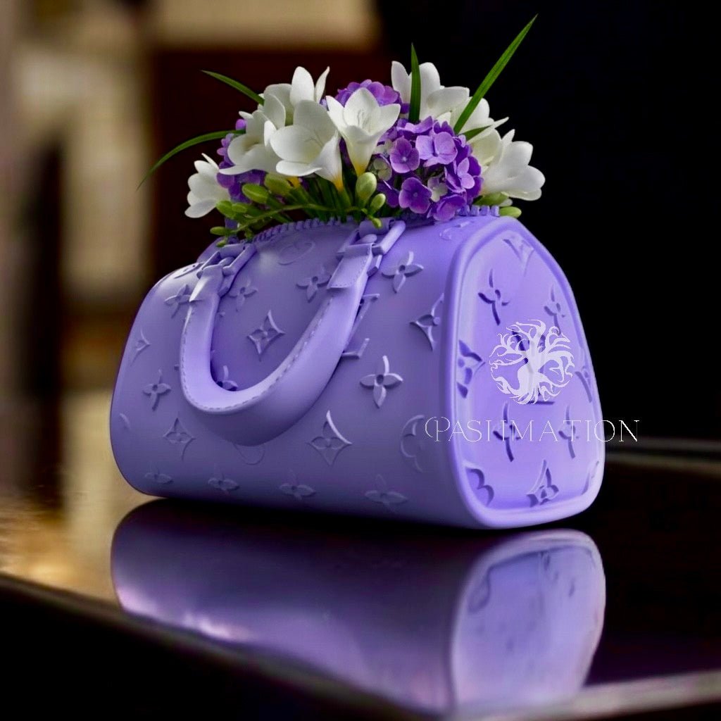 Handbag Vase | Unique Purse Floral Decor | Modern Chic Home Accent Gift by Pashmation