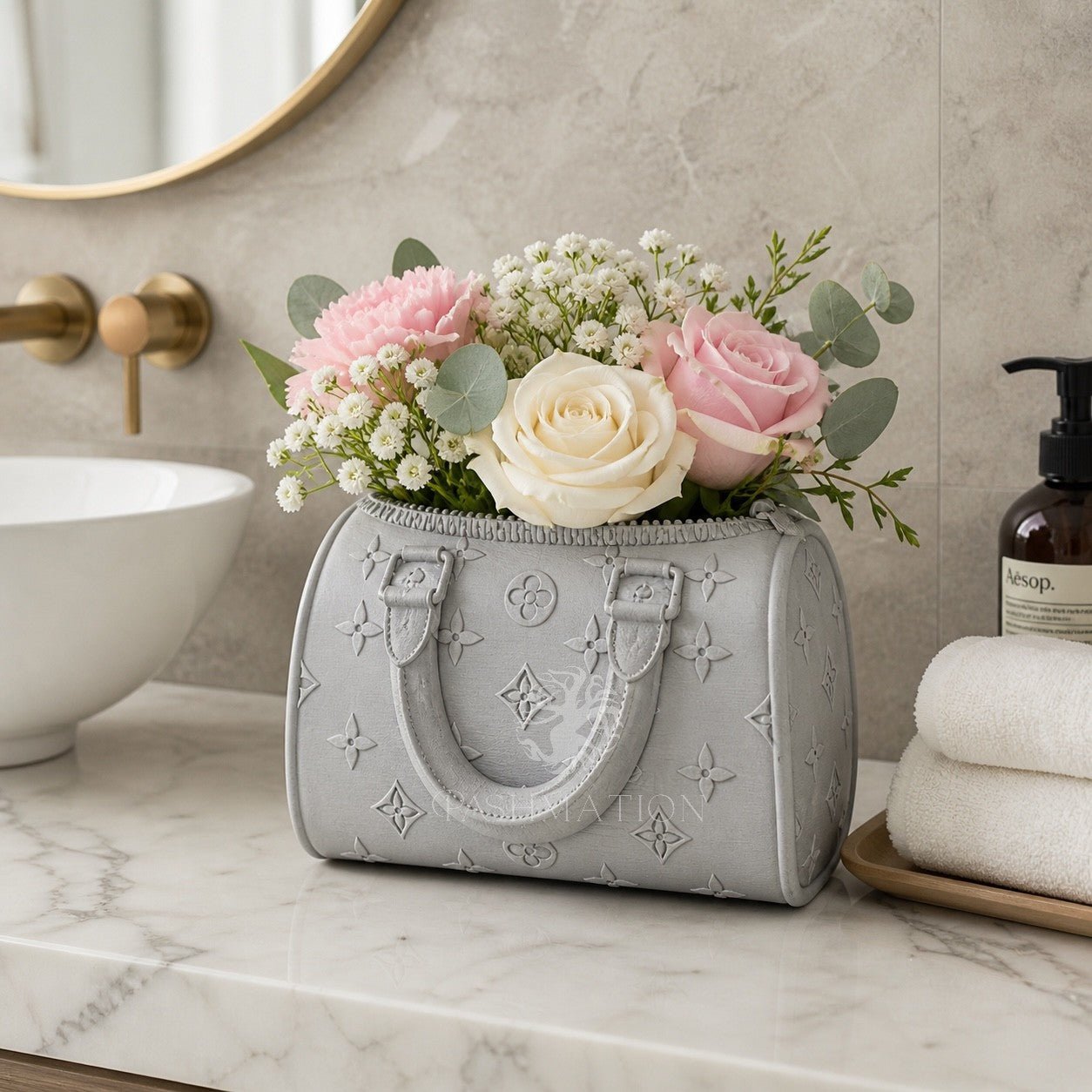 Handbag Vase | Unique Purse Floral Decor | Modern Chic Home Accent Gift by Pashmation