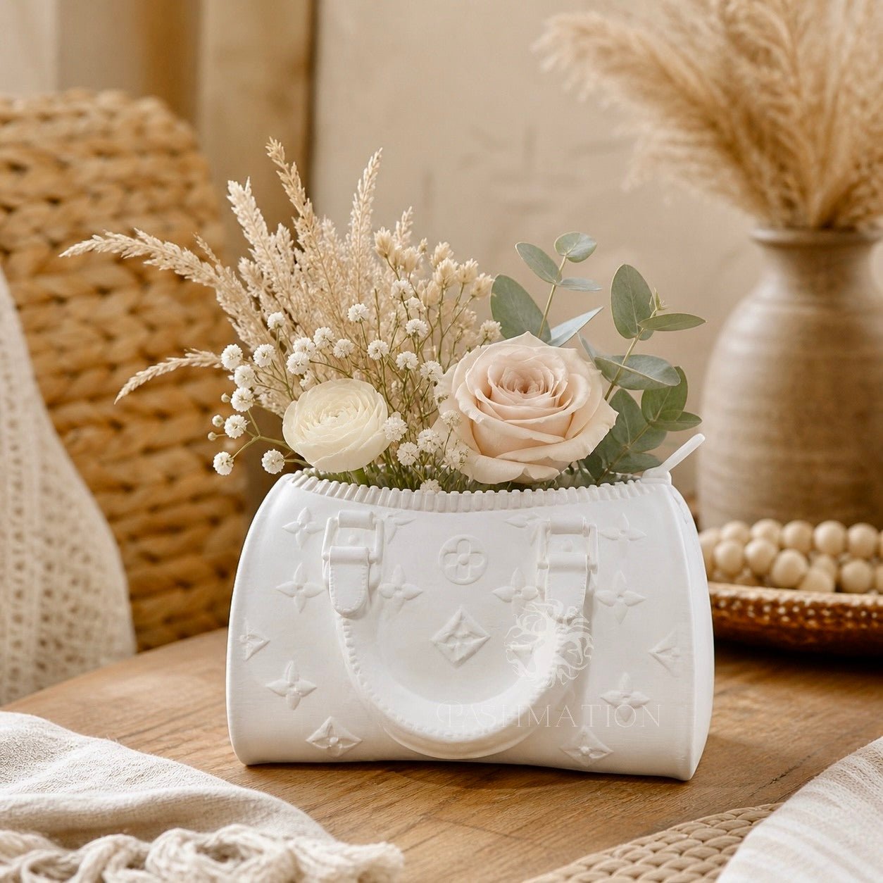 Handbag Vase | Unique Purse Floral Decor | Modern Chic Home Accent Gift by Pashmation