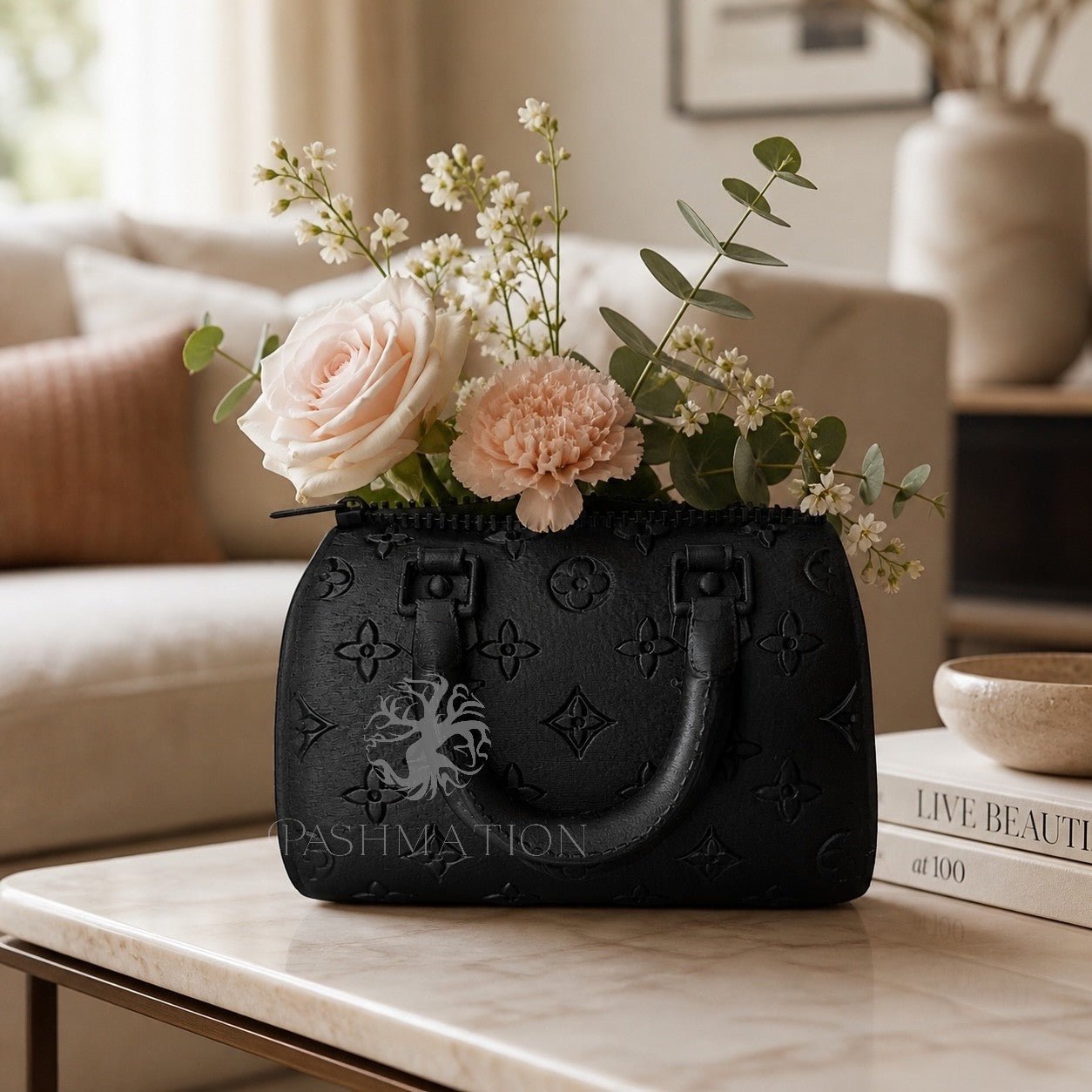 Handbag Vase | Unique Purse Floral Decor | Modern Chic Home Accent Gift by Pashmation