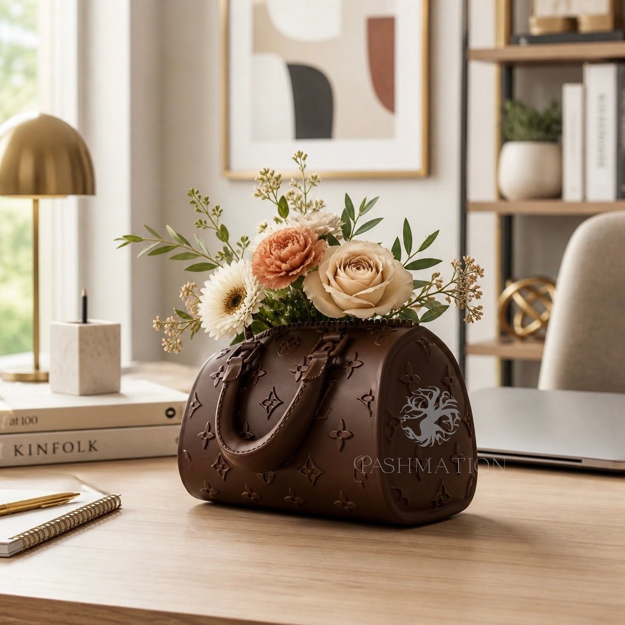 Handbag Vase | Unique Purse Floral Decor | Modern Chic Home Accent Gift by Pashmation