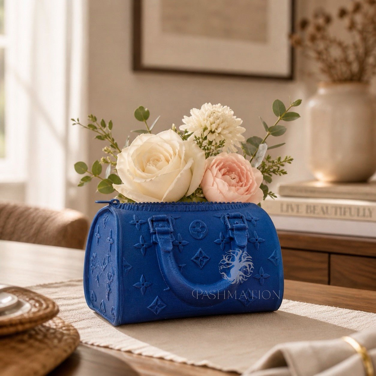 Handbag Vase | Unique Purse Floral Decor | Modern Chic Home Accent Gift by Pashmation