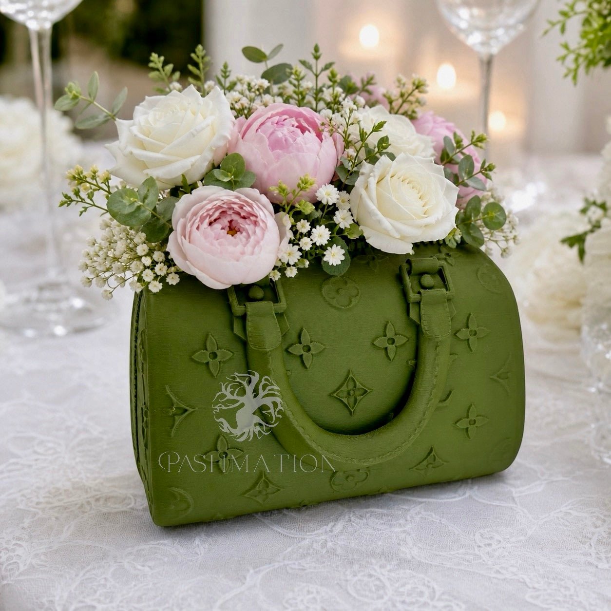 Handbag Vase | Unique Purse Floral Decor | Modern Chic Home Accent Gift by Pashmation