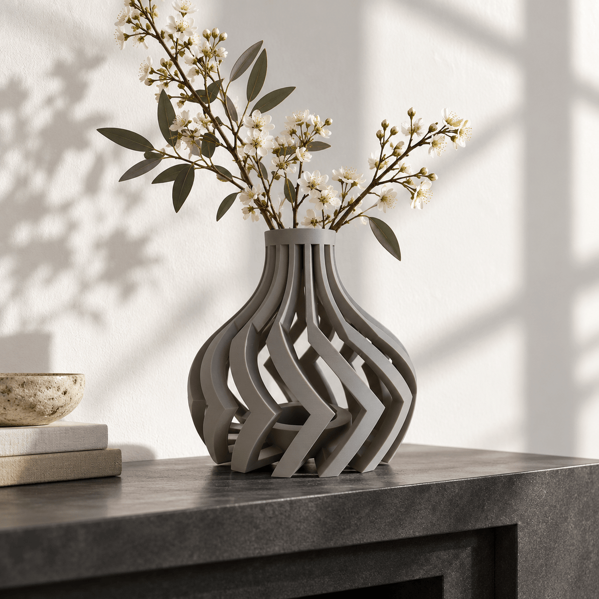 Dynamic Lori Cut-Out Vase - Modern Sculptural Home Decor Geometric Centerpiece Contemporary Minimalist Design by Pashmation