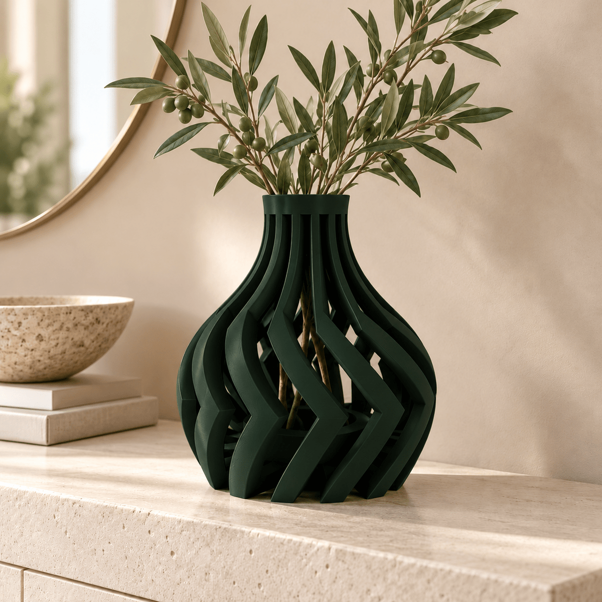 Dynamic Lori Cut-Out Vase - Modern Sculptural Home Decor Geometric Centerpiece Contemporary Minimalist Design by Pashmation