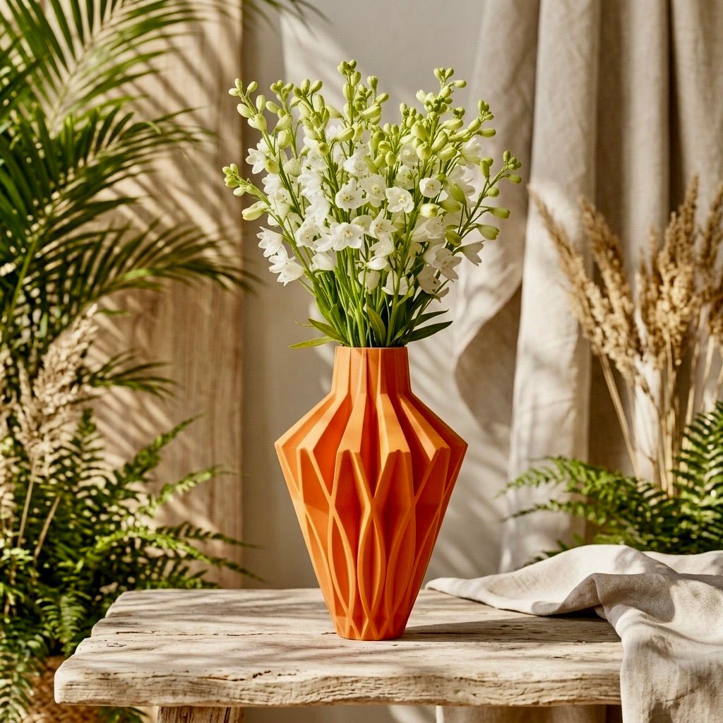 Geometric Vase Modern Home Decor - Contemporary Minimalist Centerpiece Flower Holder - Pashmation
