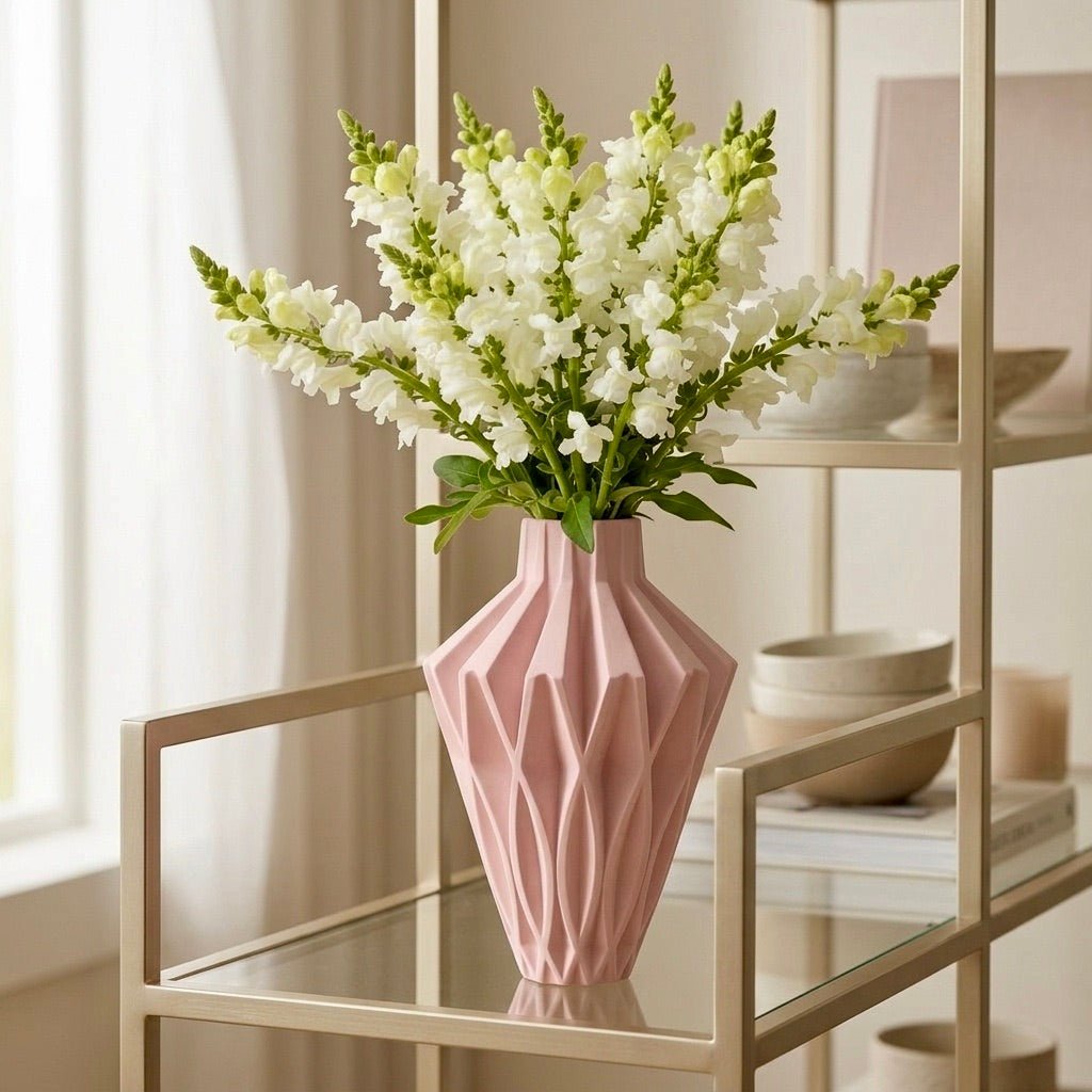 Geometric Vase Modern Home Decor - Contemporary Minimalist Centerpiece Flower Holder - Pashmation