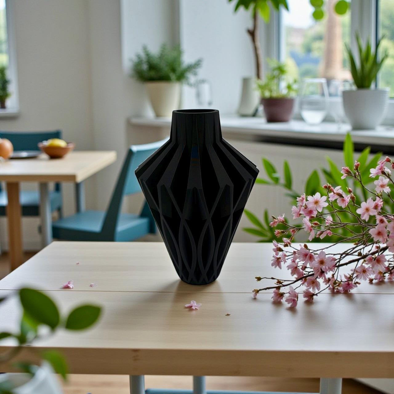 Geometric Vase Modern Home Decor - Contemporary Minimalist Centerpiece Flower Holder - Pashmation