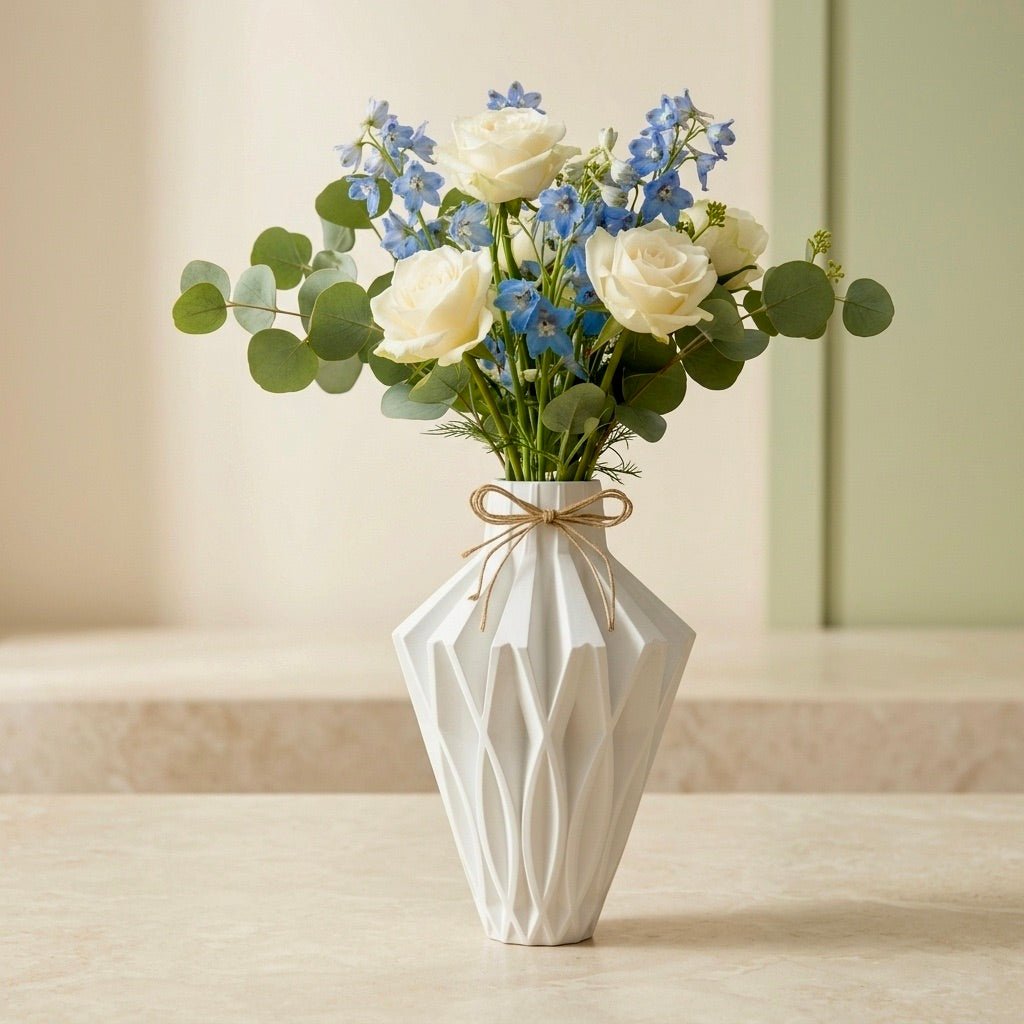 Geometric Vase Modern Home Decor - Contemporary Minimalist Centerpiece Flower Holder - Pashmation