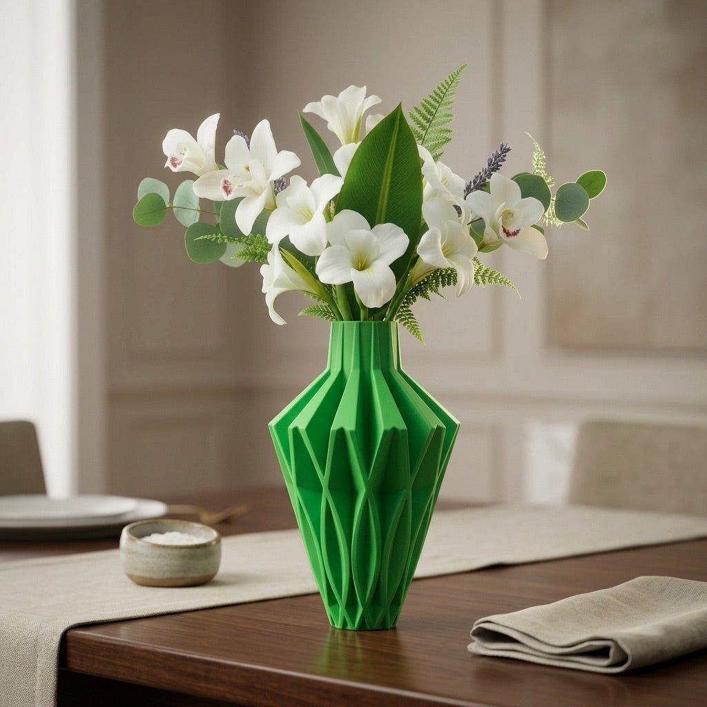 Geometric Vase Modern Home Decor - Contemporary Minimalist Centerpiece Flower Holder - Pashmation