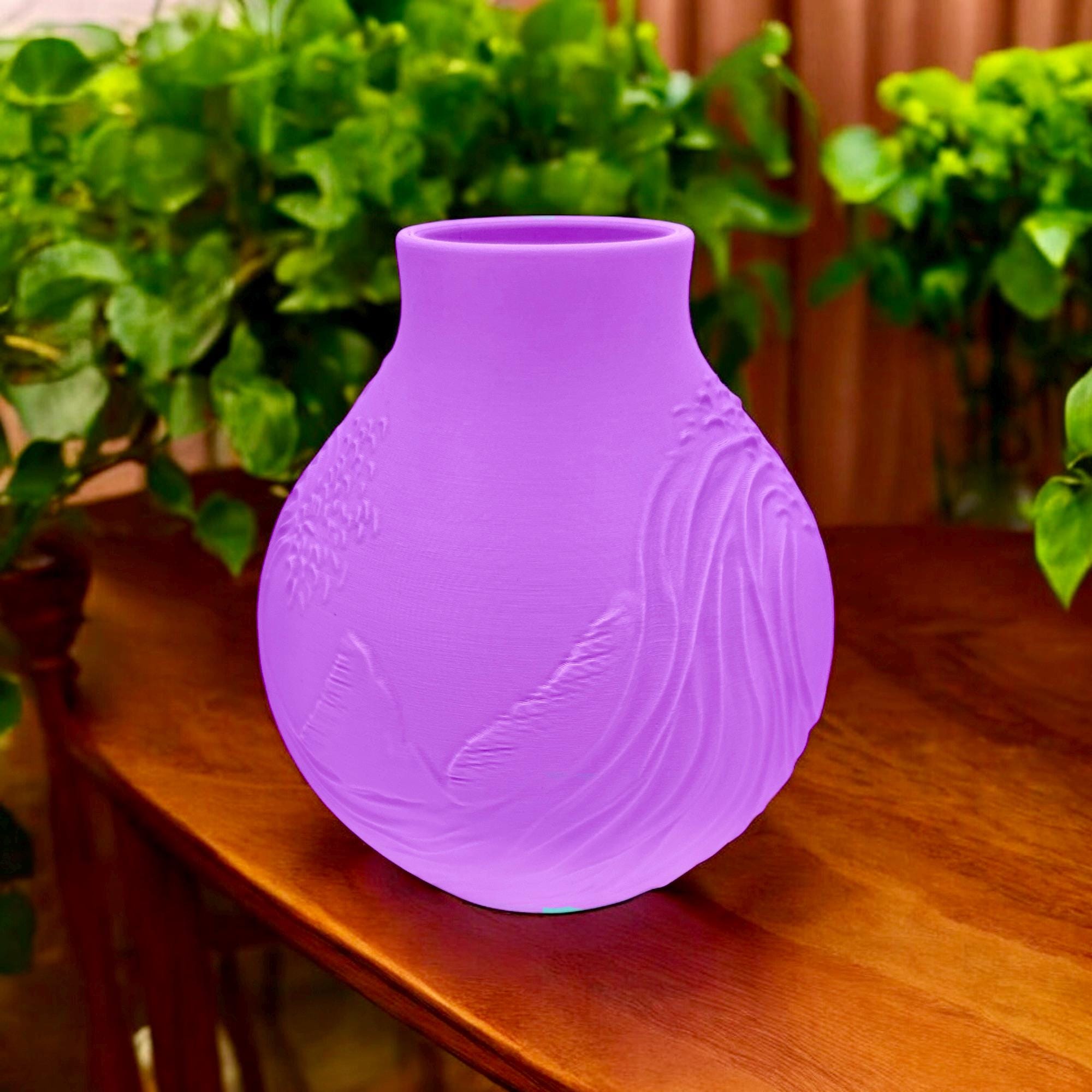Hokusai Wave Vase Japanese Art Inspired Home Decor Centerpiece 8 - inch Ocean Design - PashmationVases