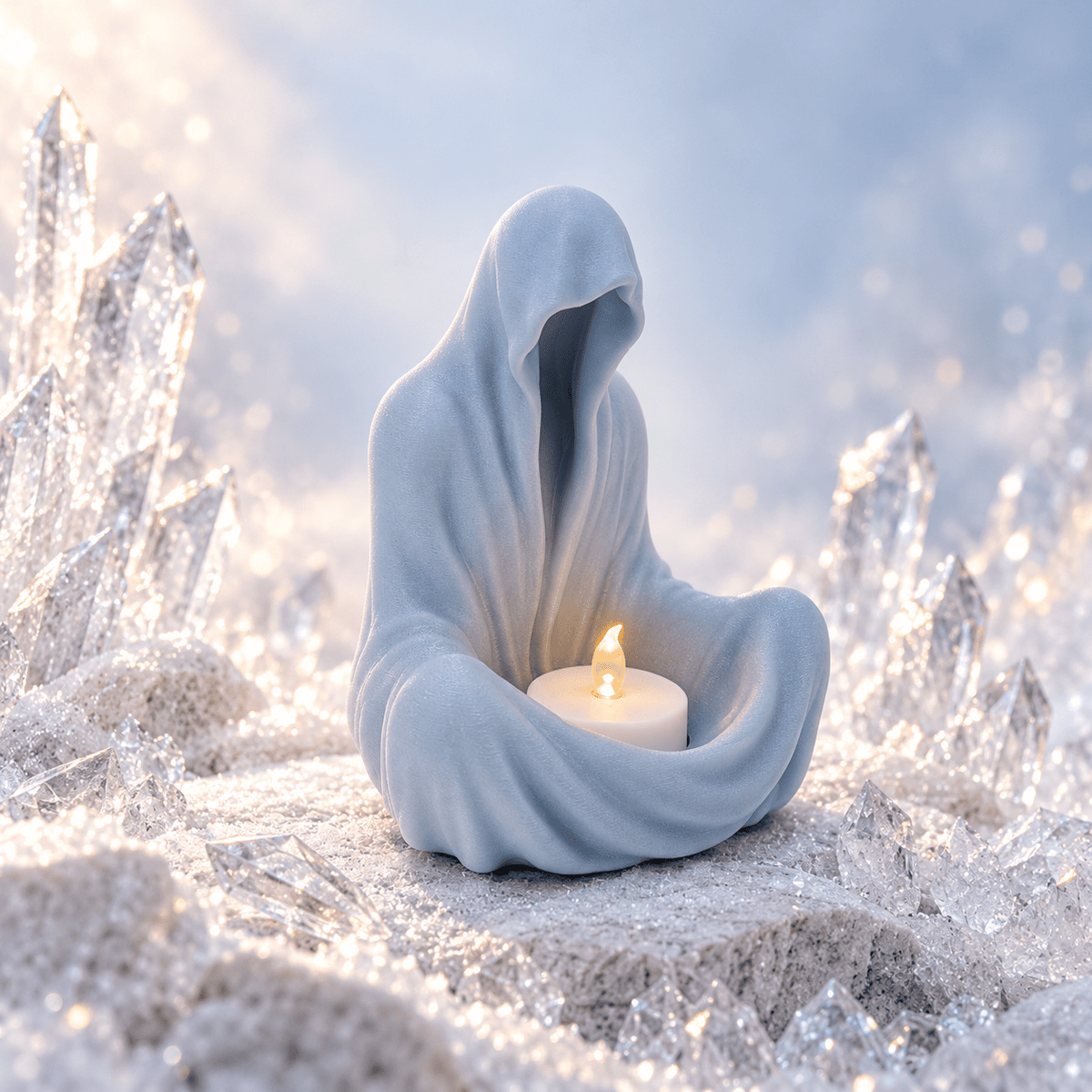 Hooded Phantom Tealight Holder, Faceless Cloaked Figure Candle Holder, Gothic Decor, Dark Academia, Witchy Halloween Home Decor by Pashmation