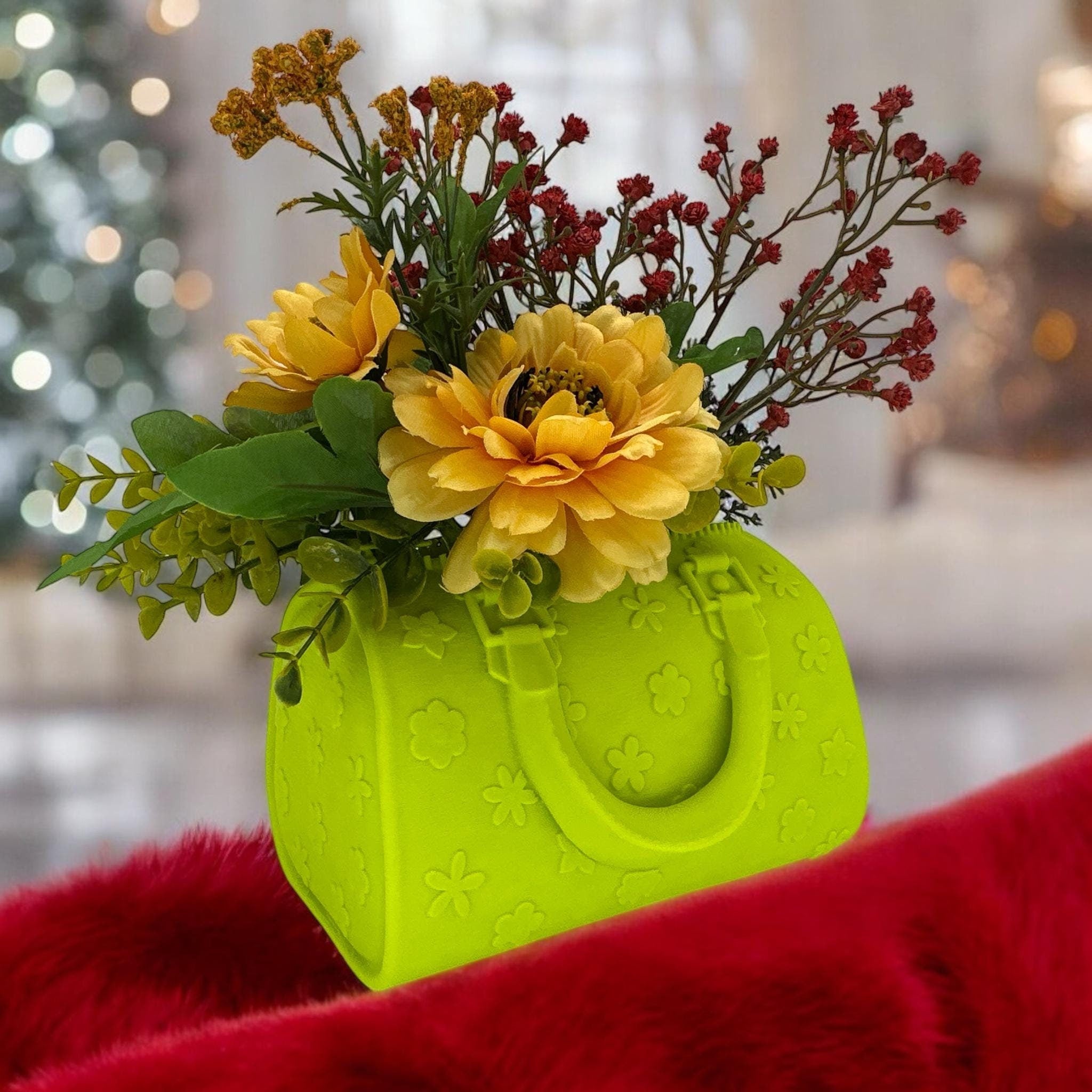 Designer-Inspired Handbag Vase | Unique Purse Floral Decor | Modern Chic Home Accent Gift