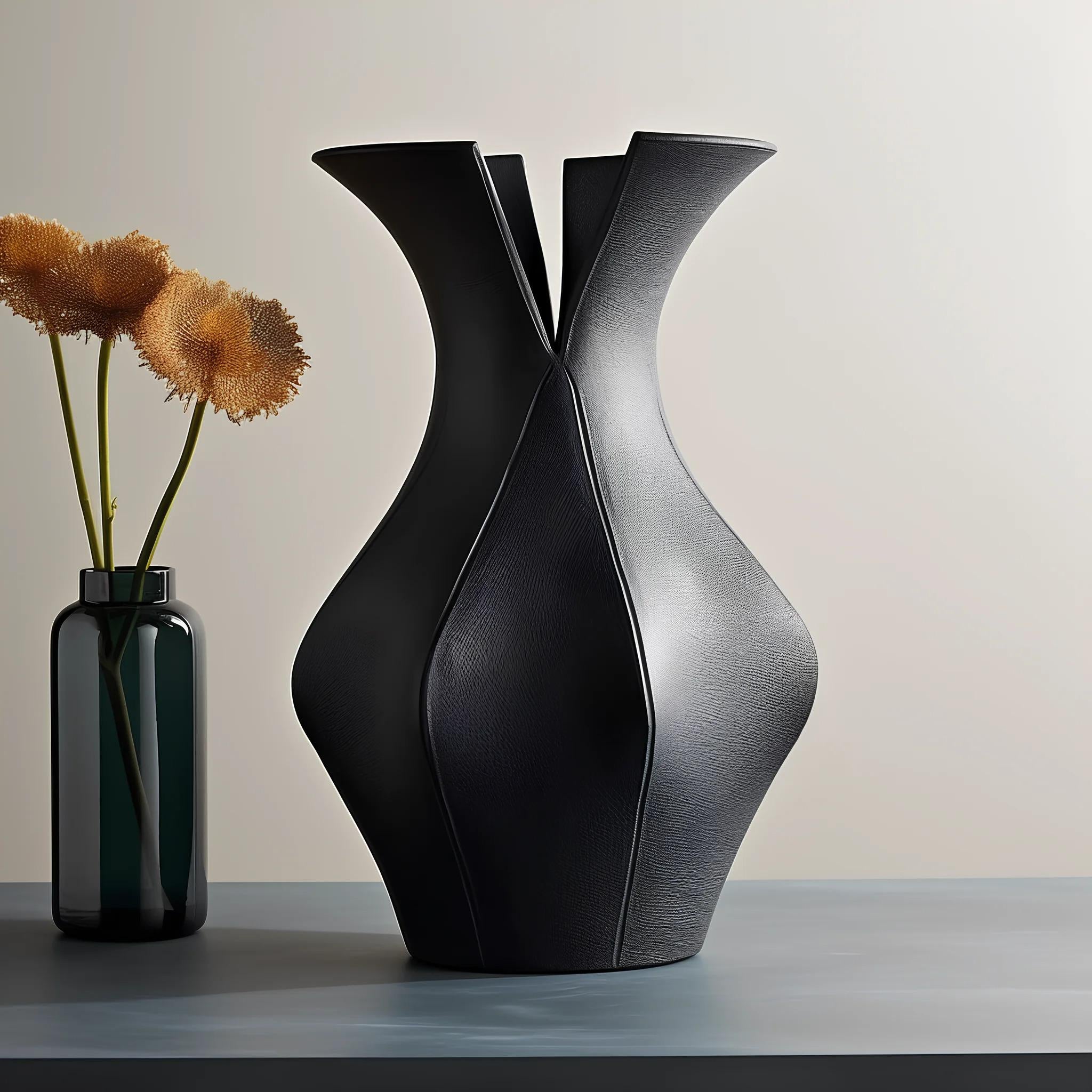 Nova Vase - Modern 9.5 Geometric Vase, Unique Artistic Home Decor, Contemporary Flower Vase, Multi-Color Options, Stylish Accent