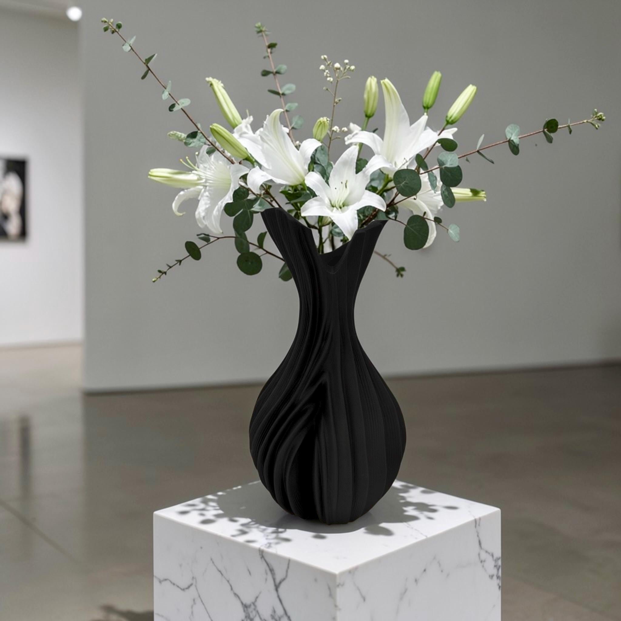 Verdant Flow Vase - Elegant Organic Tall Decorative Centerpiece Modern Home Decor Multiple Colors