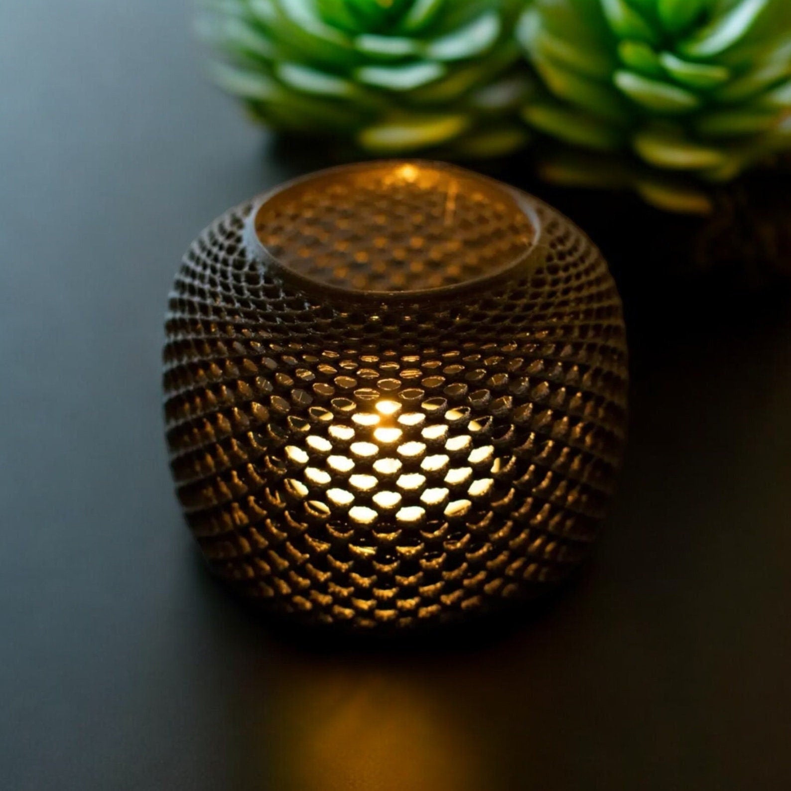 Luminet Tealight Holder - Ambient Light Votive Candle Accent Gothic Home Decor Modern Lantern - Pashmation