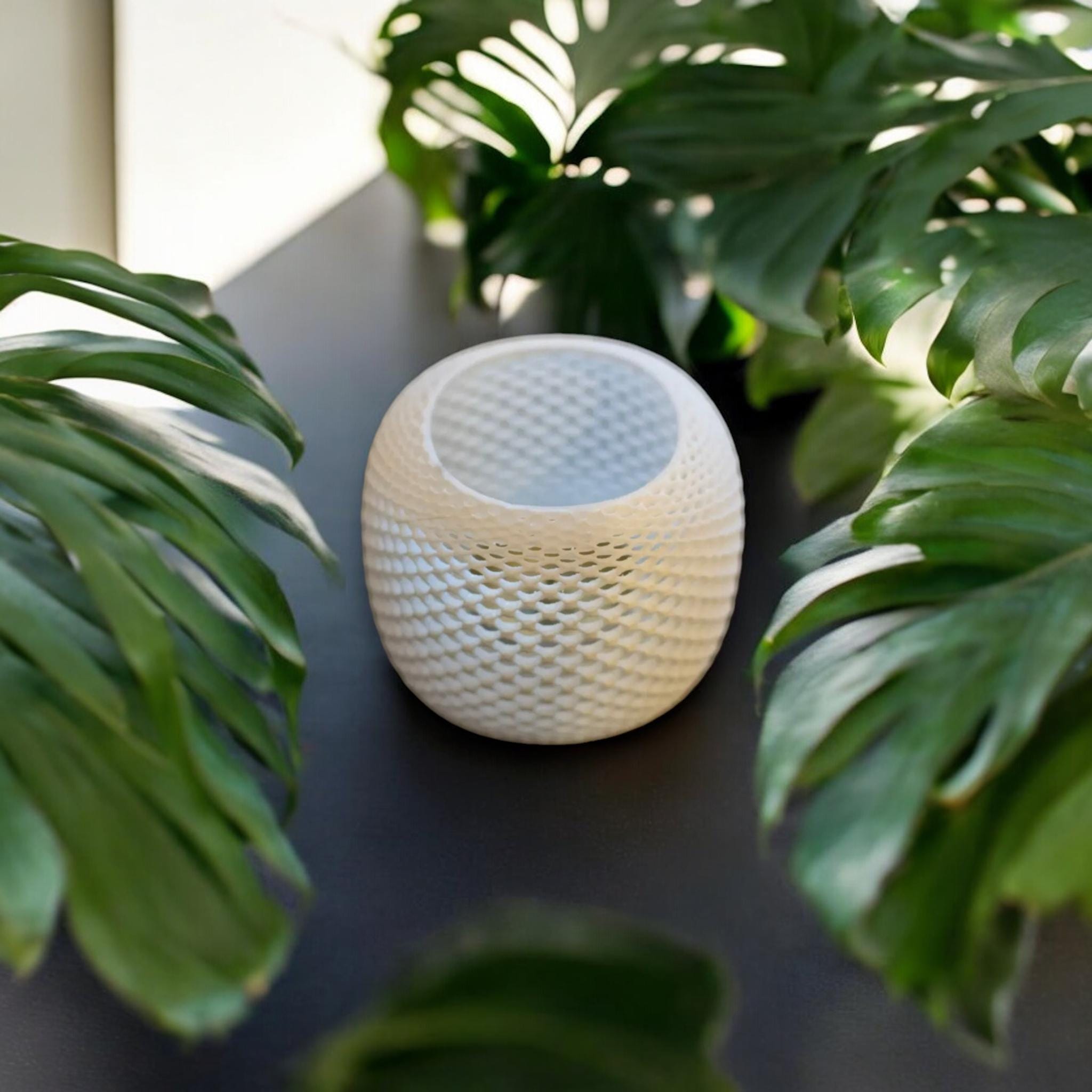 White Luminet Tealight Holder - Ambient Light Votive Candle Accent Gothic Home Decor Modern Lantern - Pashmation