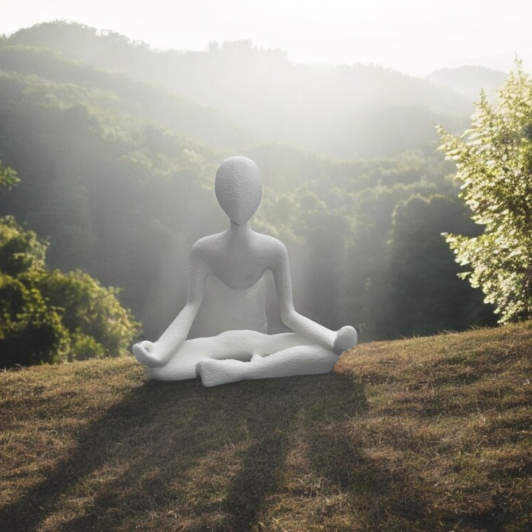 Meditation Room Art Serene Yoga Practitioner Statue for Relaxation, Meditation, Zen Garden, Inspirational Gift by Pashmation