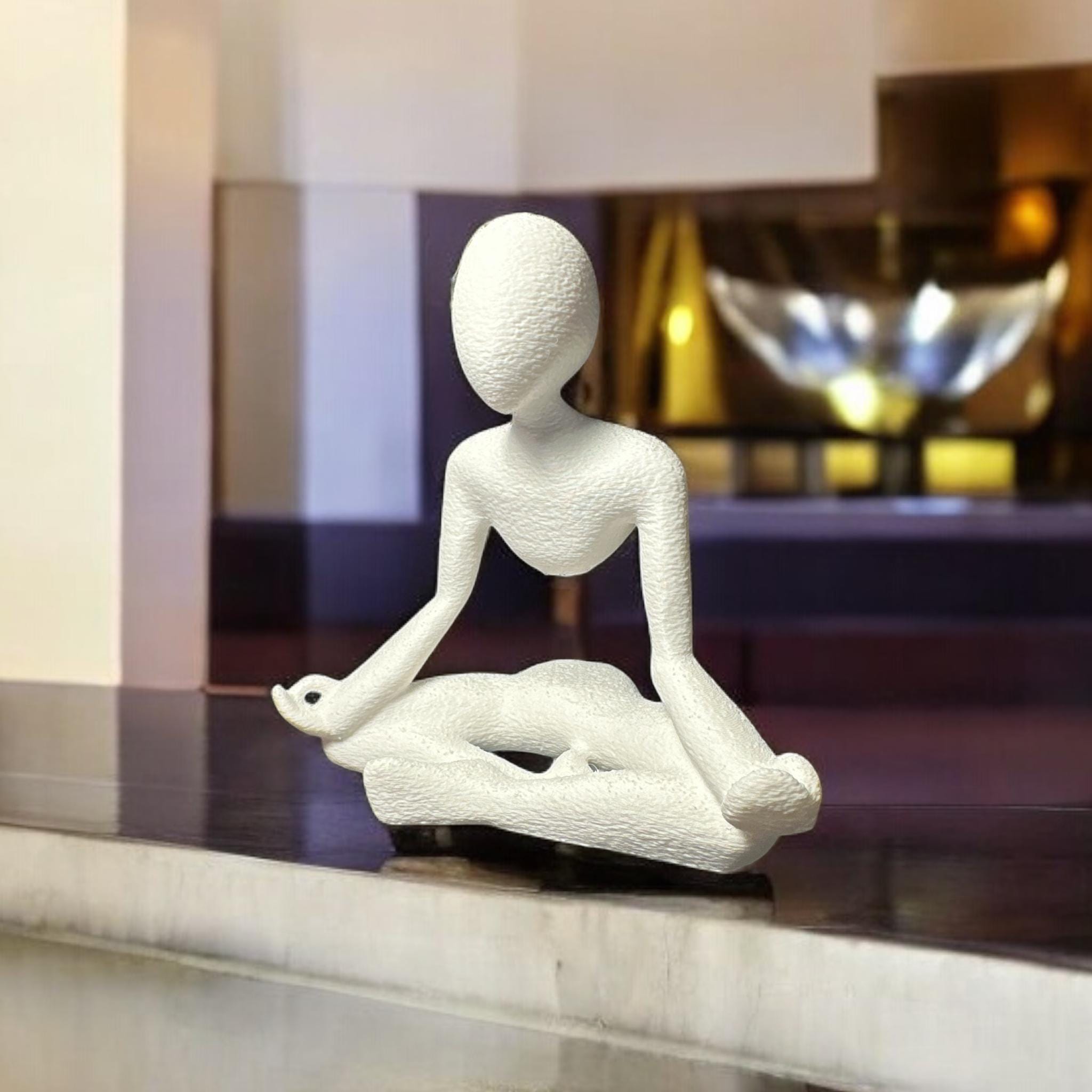 Meditation Room Art Serene Yoga Practitioner Statue for Relaxation, Meditation, Zen Garden, Inspirational Gift by Pashmation