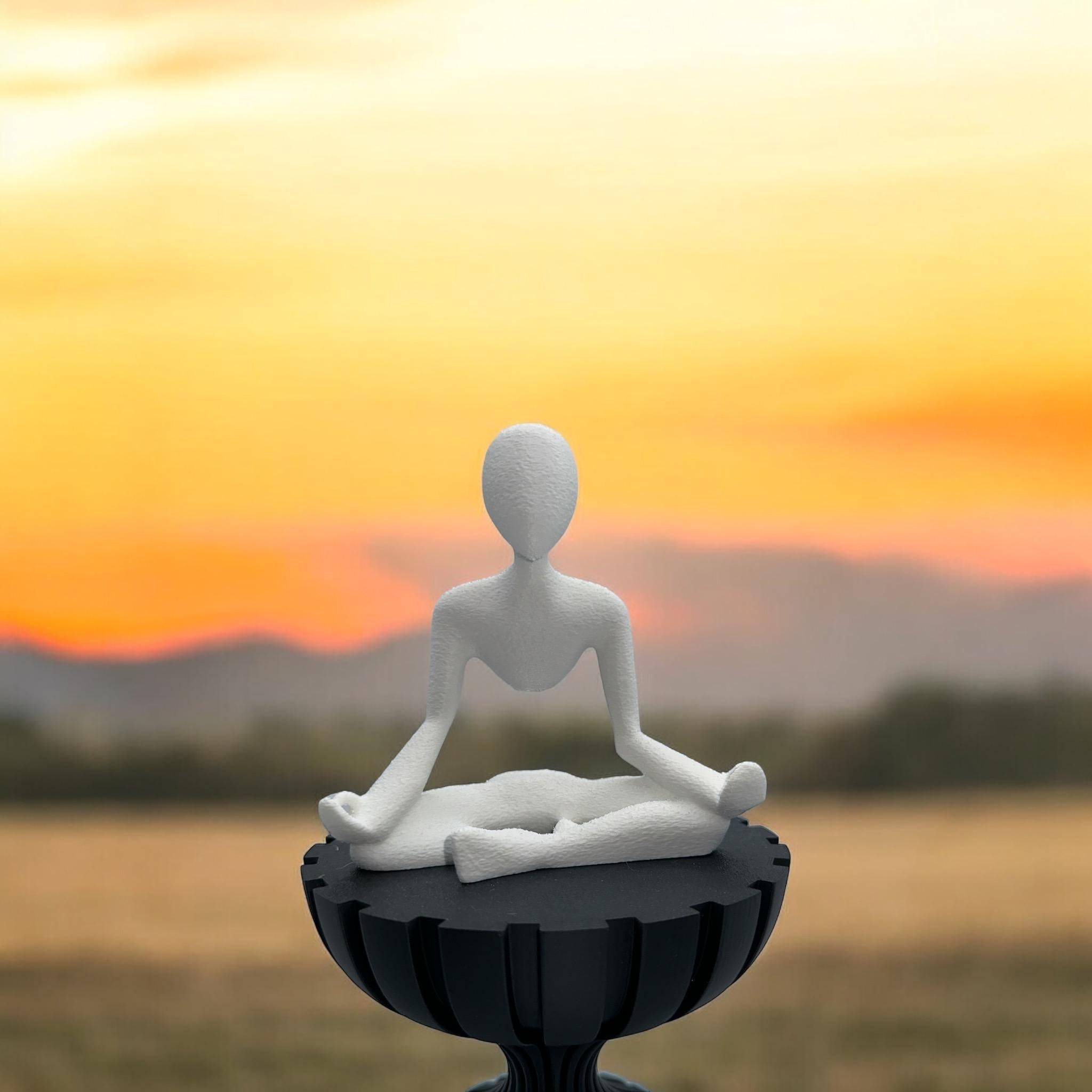 Meditation Room Art Serene Yoga Practitioner Statue for Relaxation, Meditation, Zen Garden, Inspirational Gift by Pashmation