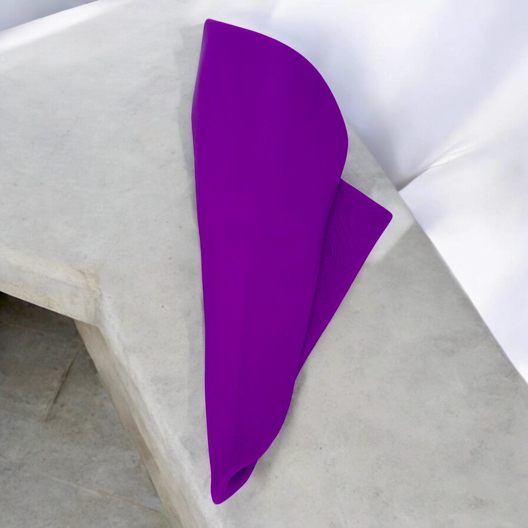 Purple vertical wall napkin wall vase displayed as modern wall decor by Pashmation