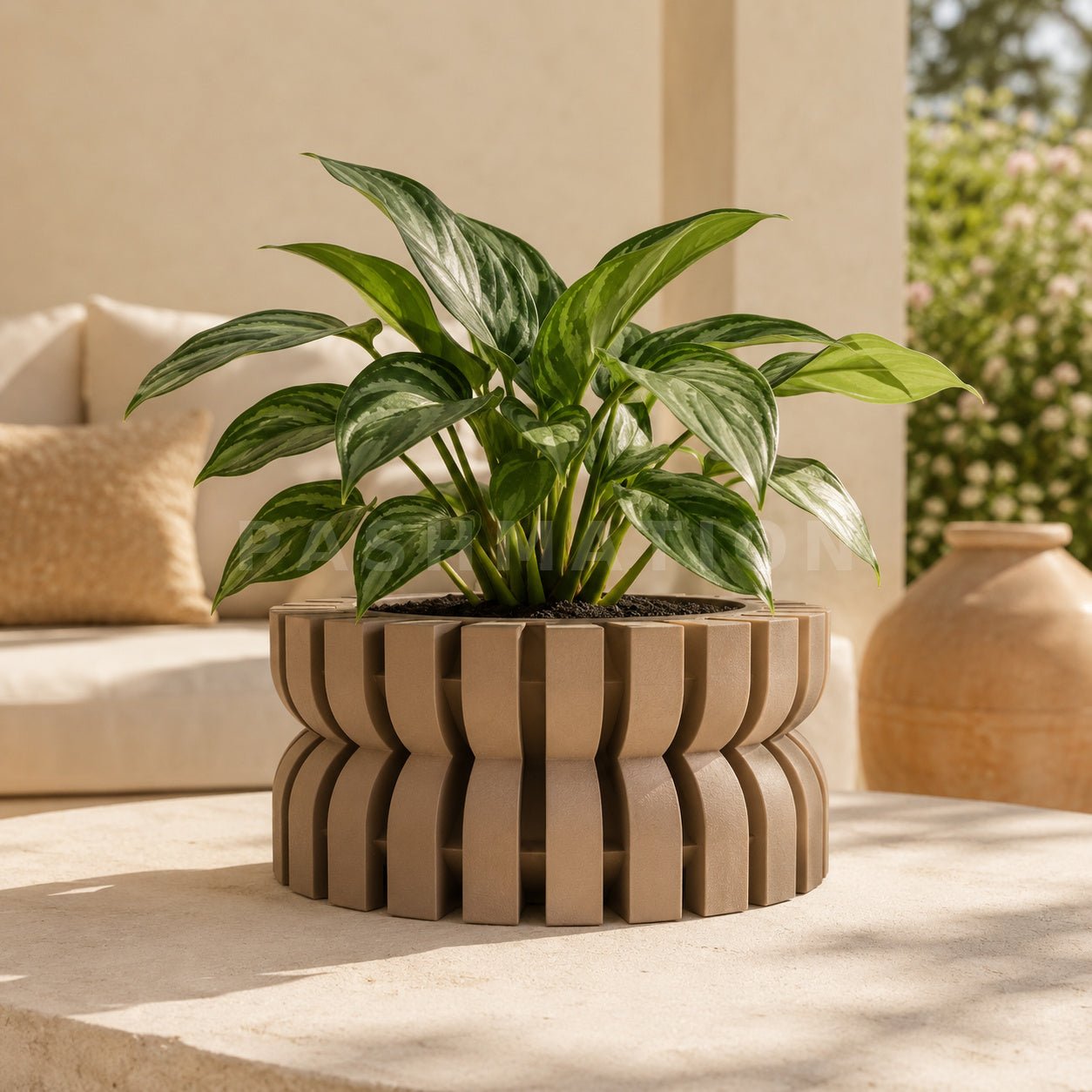 Modern Planter with Saucer | Griva by Pashmation