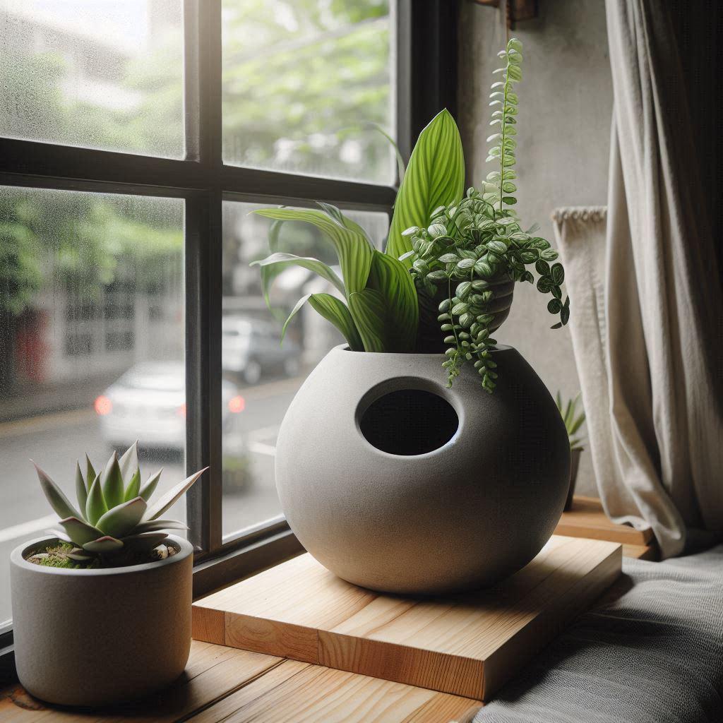 Modern Self - Watering Sphere Planter - Biodegradable Polymer for Home & Office Indoor Plants - PashmationIndoor Planters