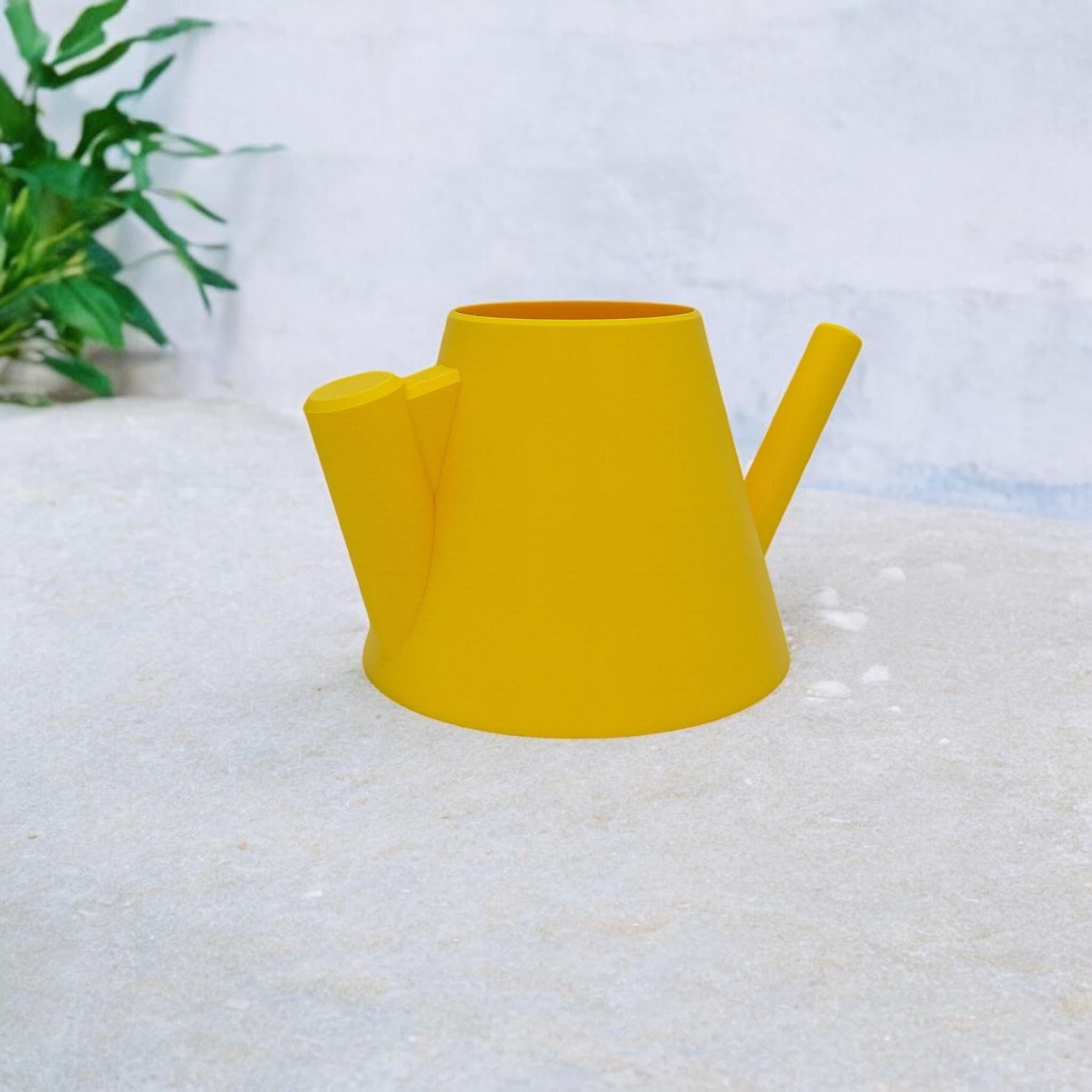 Yellow indoor Watering Can pouring – 24oz minimalist long spout plant can