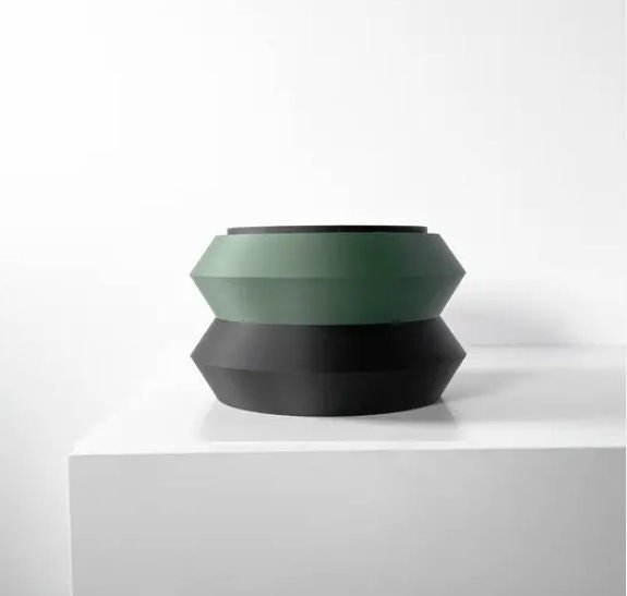 Modern Tiered Planter – Two - Tone Plant Pot, Houseplant Decor - Pashmation