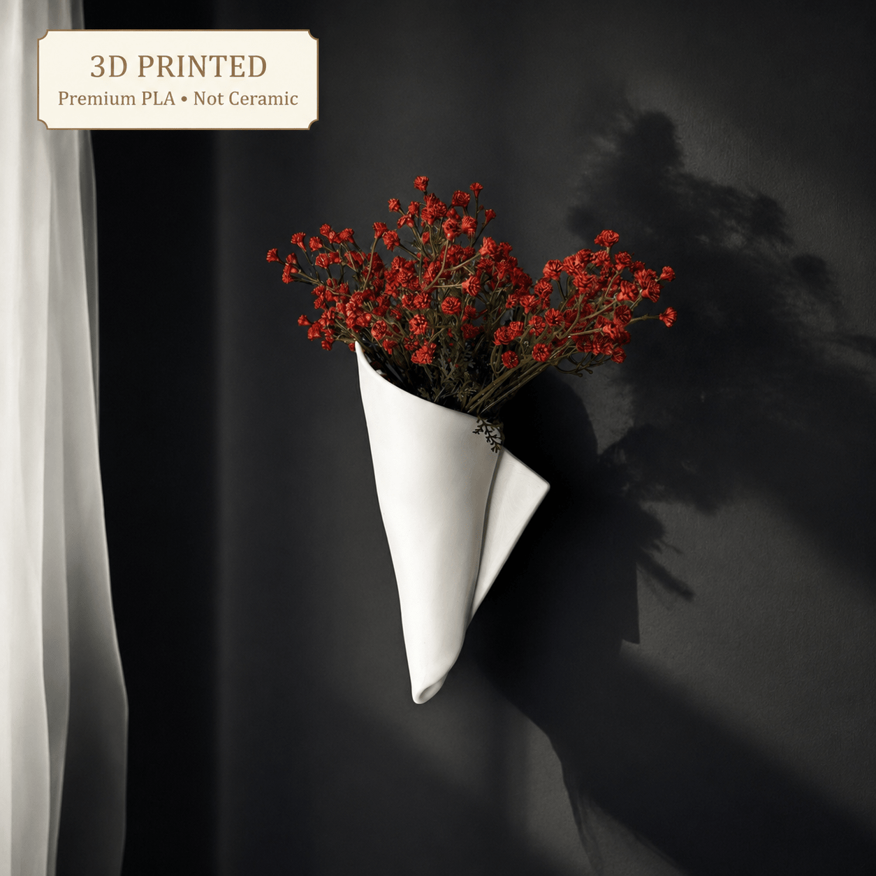 Napkin Wall Vase | Draped Sculptural Wall Decor by Pashmation