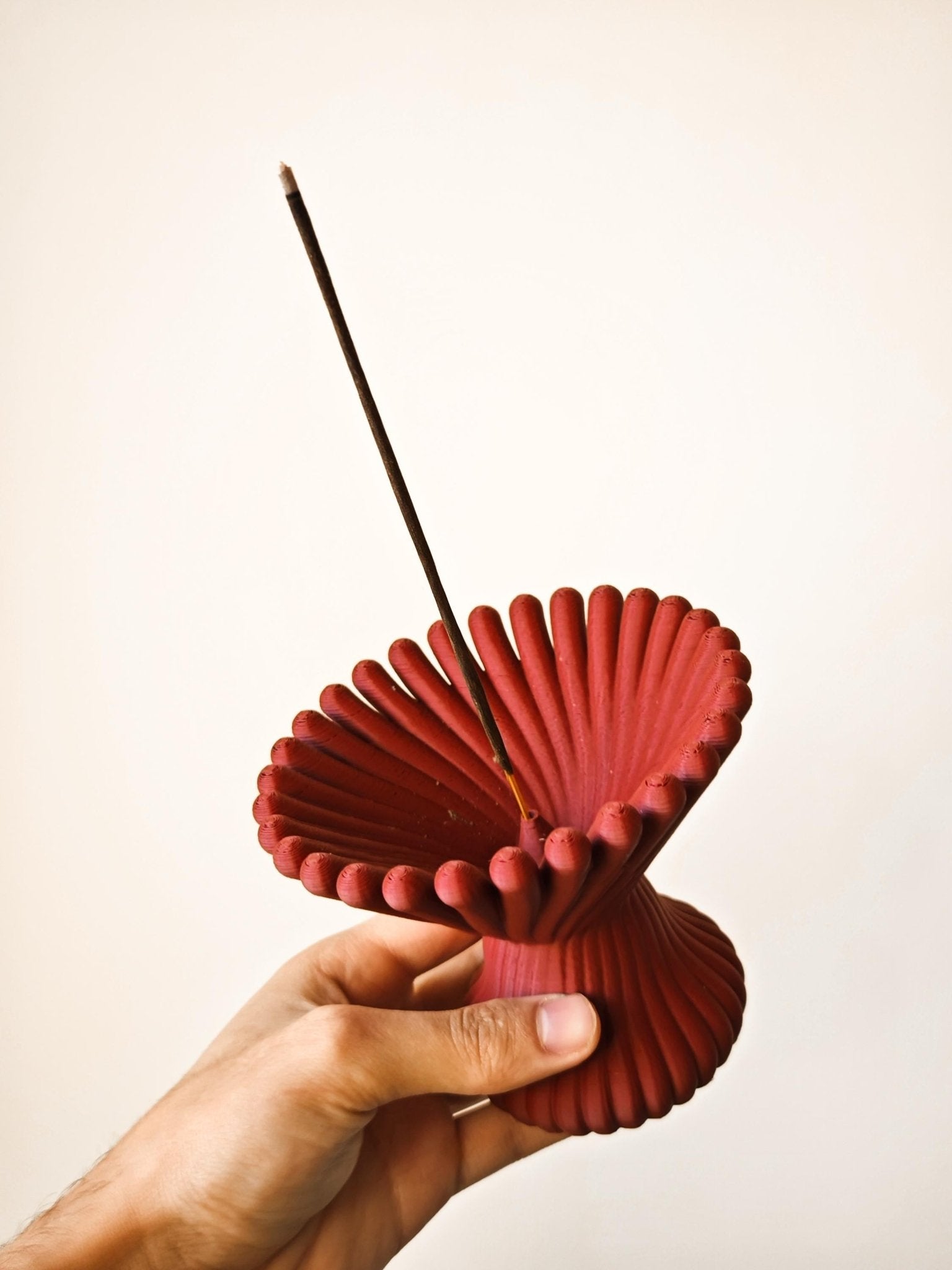 Pleated Lotus Flame Incense Holder | Zen Meditation Decor Aromatherapy Burner with Ash Catcher Tray - PashmationIncense