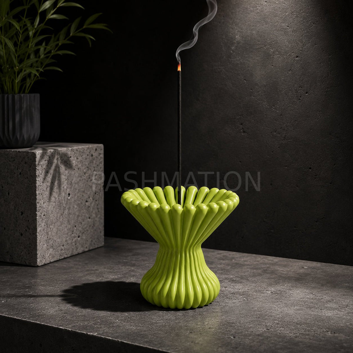 Pleated Lotus Flame Incense Holder | Zen Meditation Decor Aromatherapy Burner with Ash Catcher Tray by Pashmation