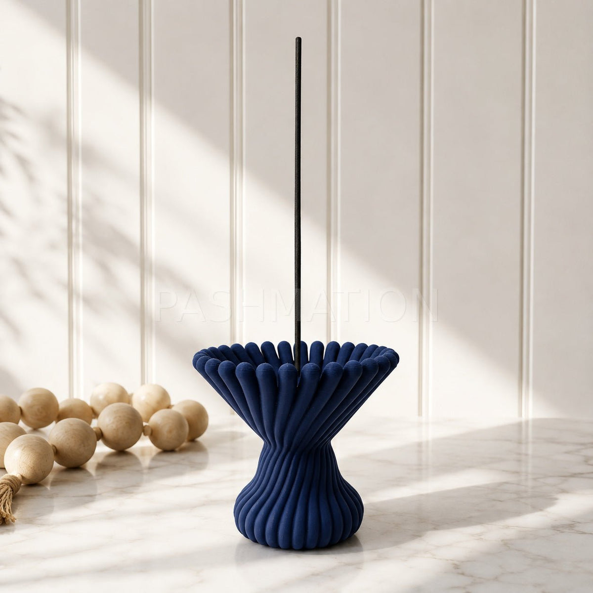 Pleated Lotus Flame Incense Holder | Zen Meditation Decor Aromatherapy Burner with Ash Catcher Tray by Pashmation