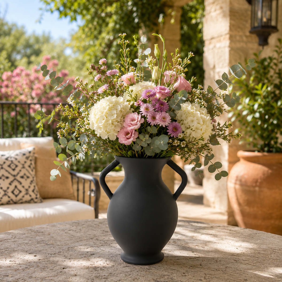 Rustic Amphora Vase | Handled Sculptural Centerpiece by Pashmation