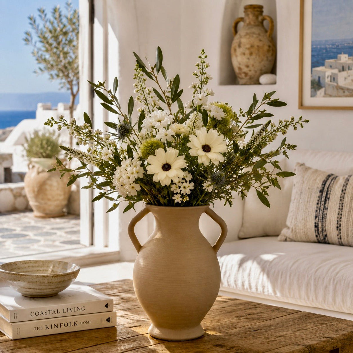 Rustic Amphora Vase | Handled Sculptural Centerpiece by Pashmation