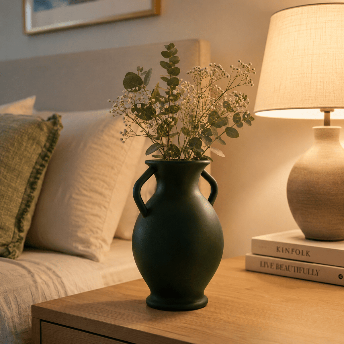 Rustic Amphora Vase | Handled Sculptural Centerpiece by Pashmation