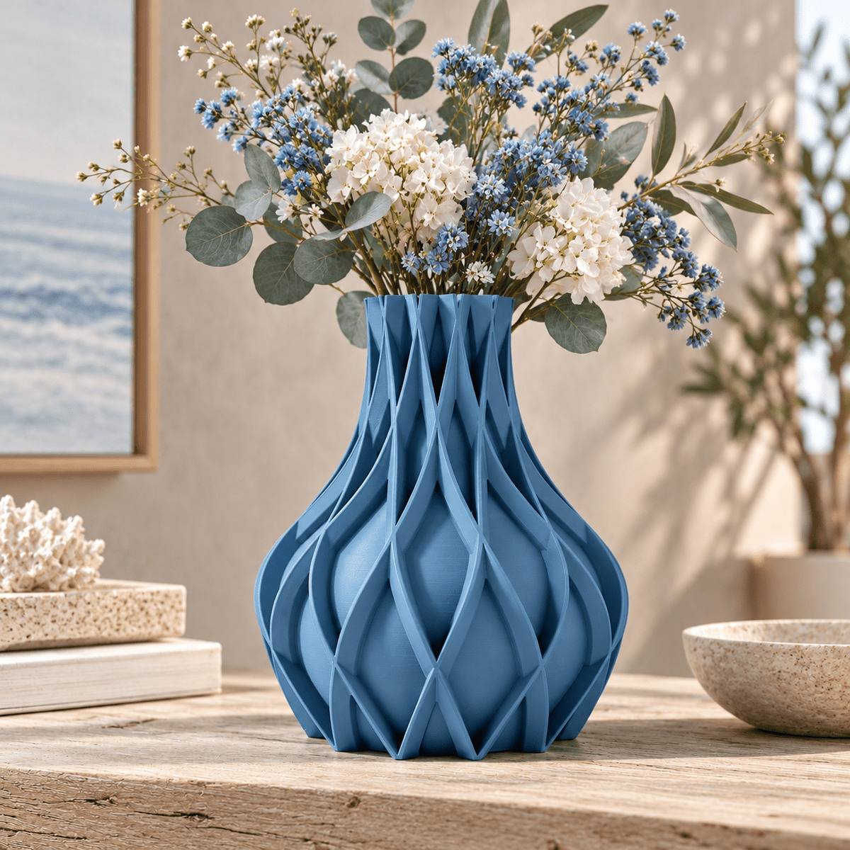 Sculpted Fluted Avio Vase Modern Geometric Centerpiece - Contemporary Home Decor Minimalist Design by Pashmation